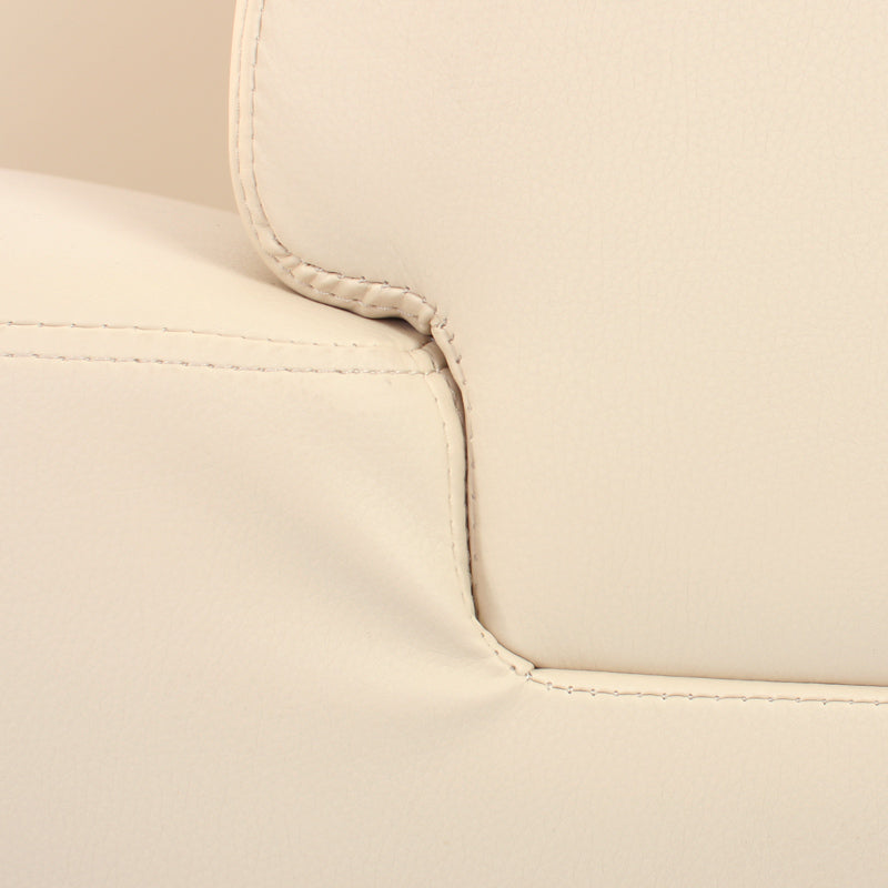 Modulair zijpaneel rechts, fauteuil met armleuning Lyon, kunstleer ~ crème