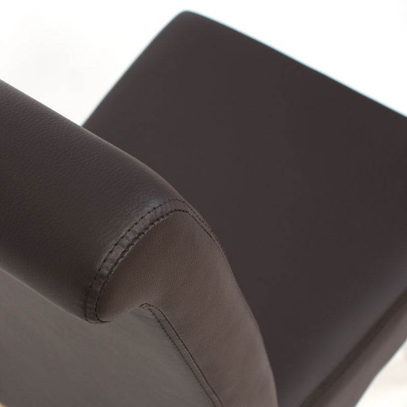 Eetkamerset Set M37, bank en 2 stoelen kunstleer ~ 120x43x49 cm bruin, donkere poten
