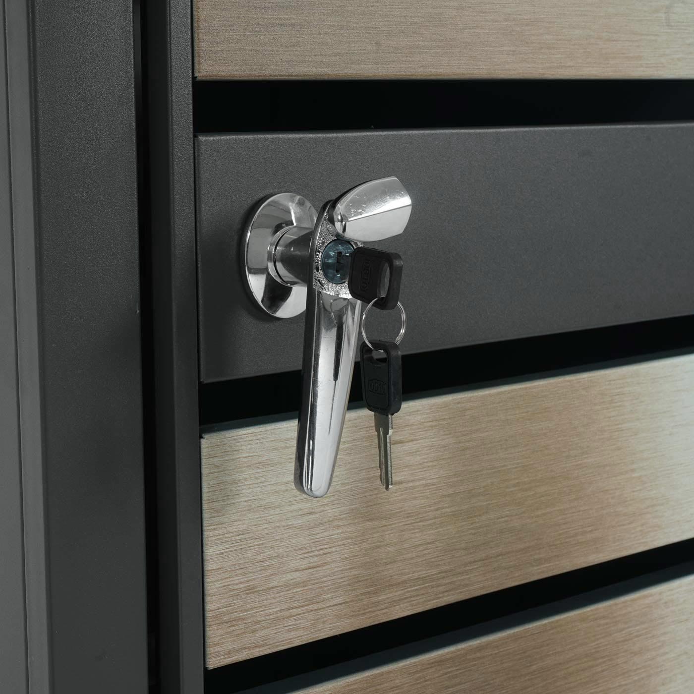2-tankkast met plantenbak MCW-J81, uitbreidbaar, 125x132x80cm metaal 47kg, antraciet ~ goud