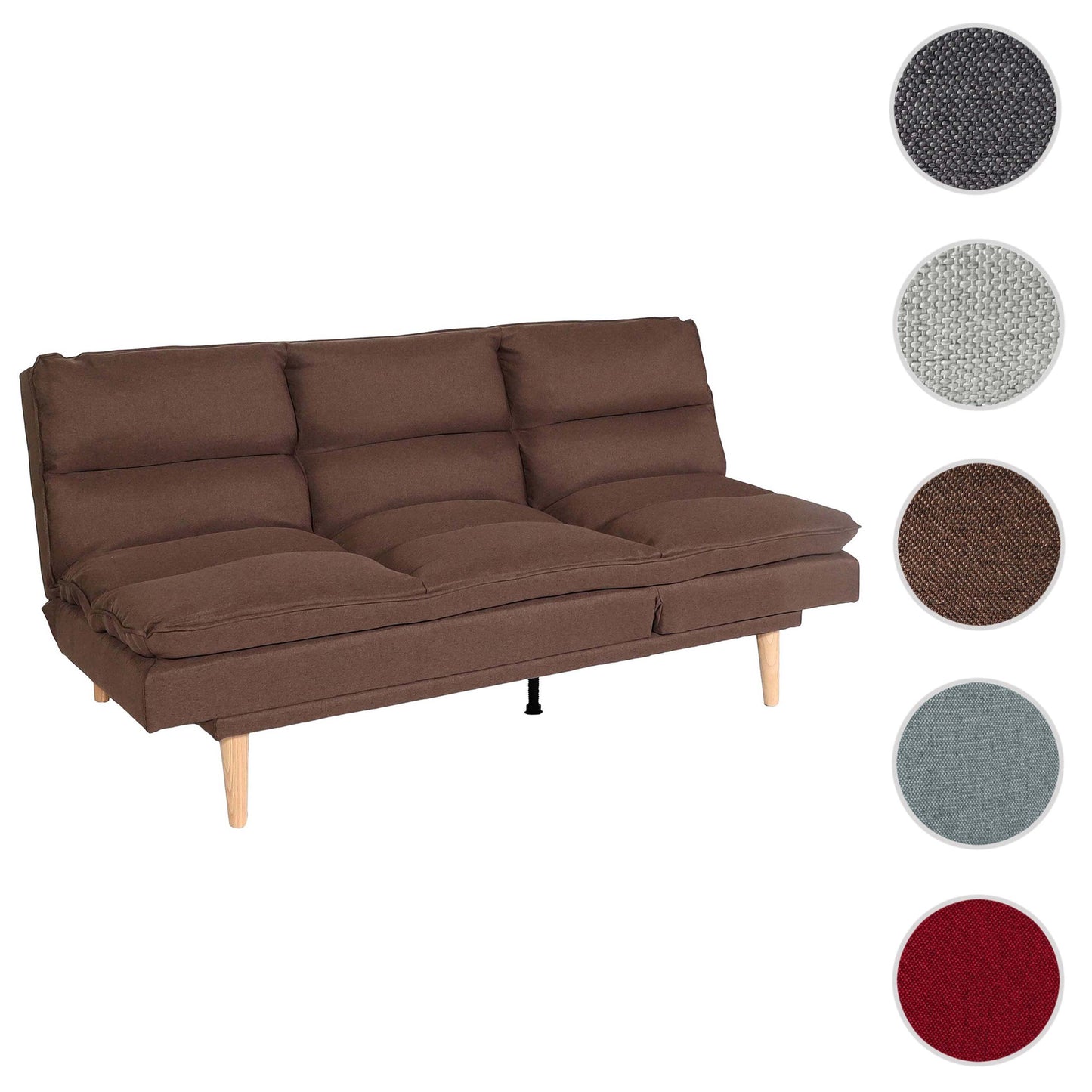 Slaapbank MCW-M79, slaapbank voor gasten, slaapfunctie ligoppervlak 180x110cm ~ stof/textiel bruin
