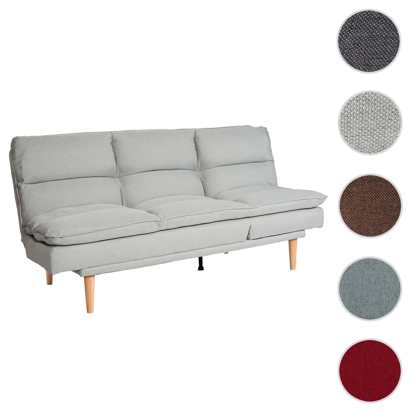 Slaapbank MCW-M79, slaapbank voor gasten, slaapfunctie ligoppervlak 180x110cm ~ stof/textiel mintgrijs