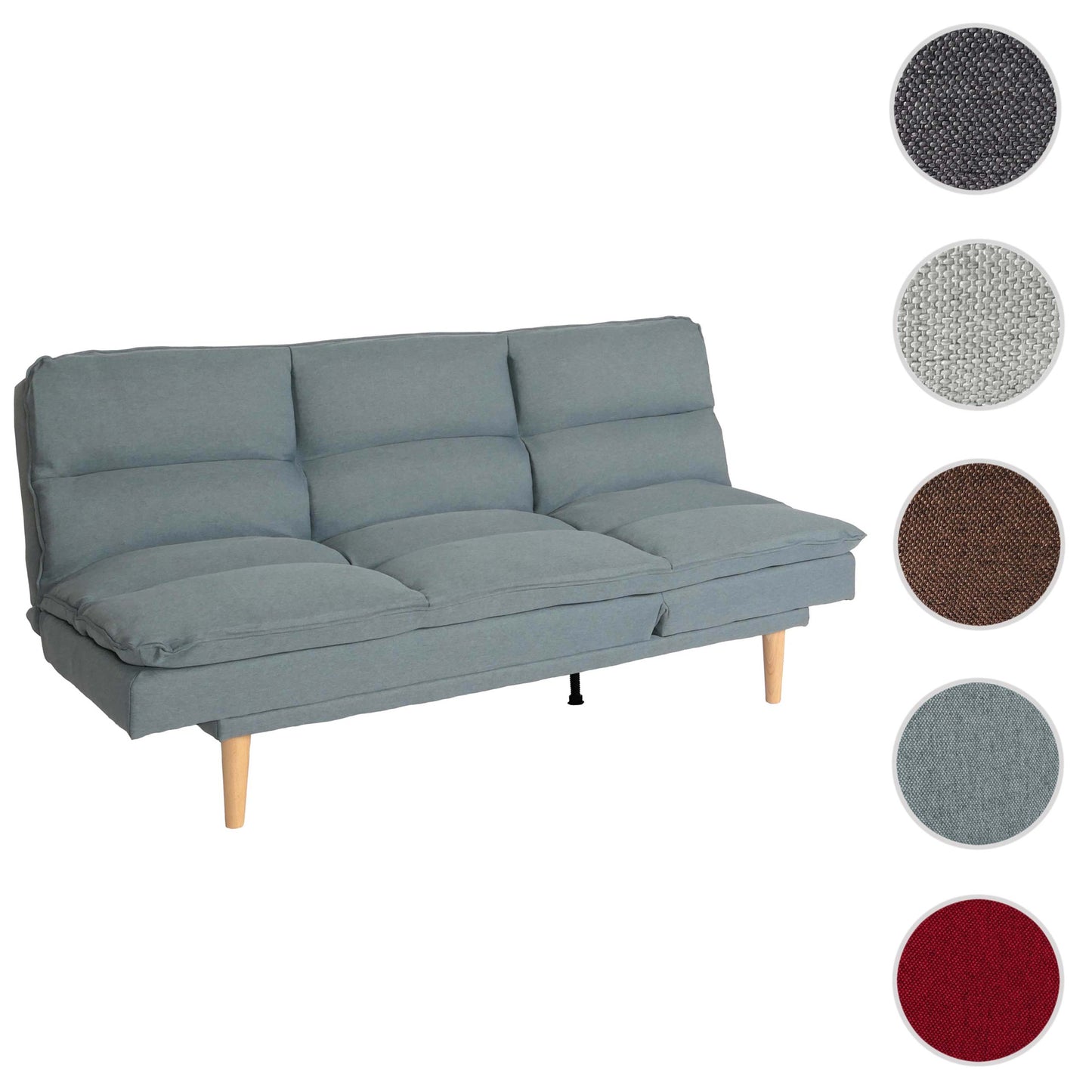 Slaapbank MCW-M79, slaapbank voor gasten, slaapfunctie ligoppervlak 180x110cm ~ stof/textiel blauw-grijs