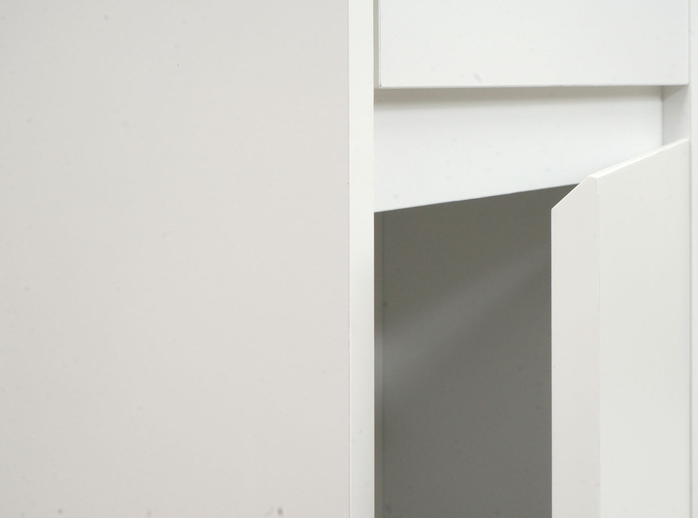 Wandkast MCW-L86, badkamermeubel highboard hoge kast, MVG melamine 2 deuren 3 vakken 160x33cm ~ wit