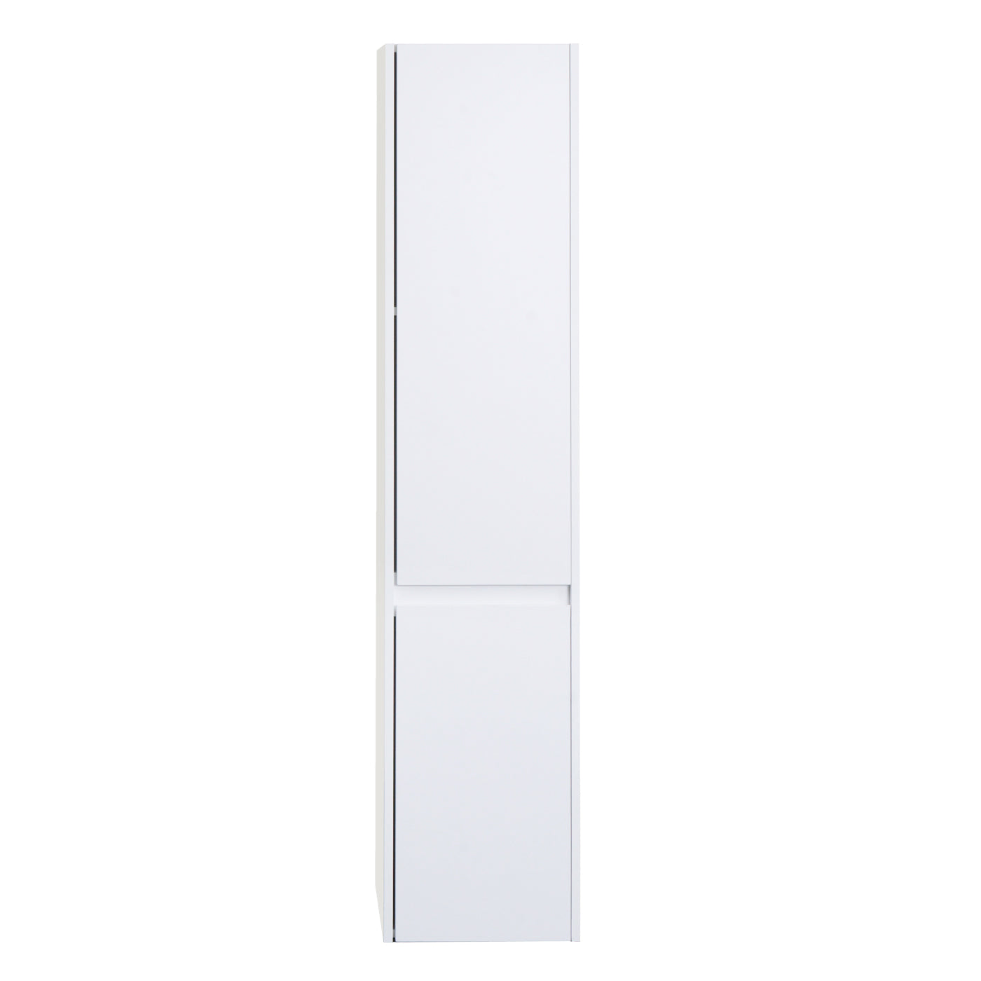Wandkast MCW-L86, badkamermeubel highboard hoge kast, MVG melamine 2 deuren 3 vakken 160x33cm ~ wit