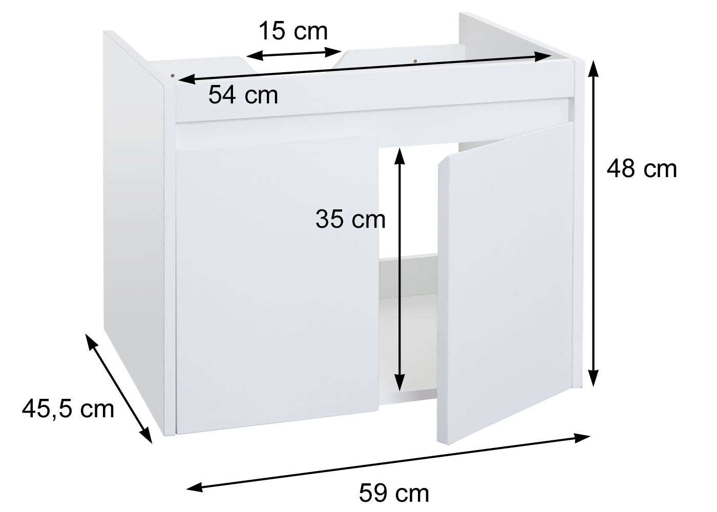 Badkamerset MCW-L86, wastafel wandspiegel wandmeubel wastafel, MVG gemelamineerd ~ marmer-look wit