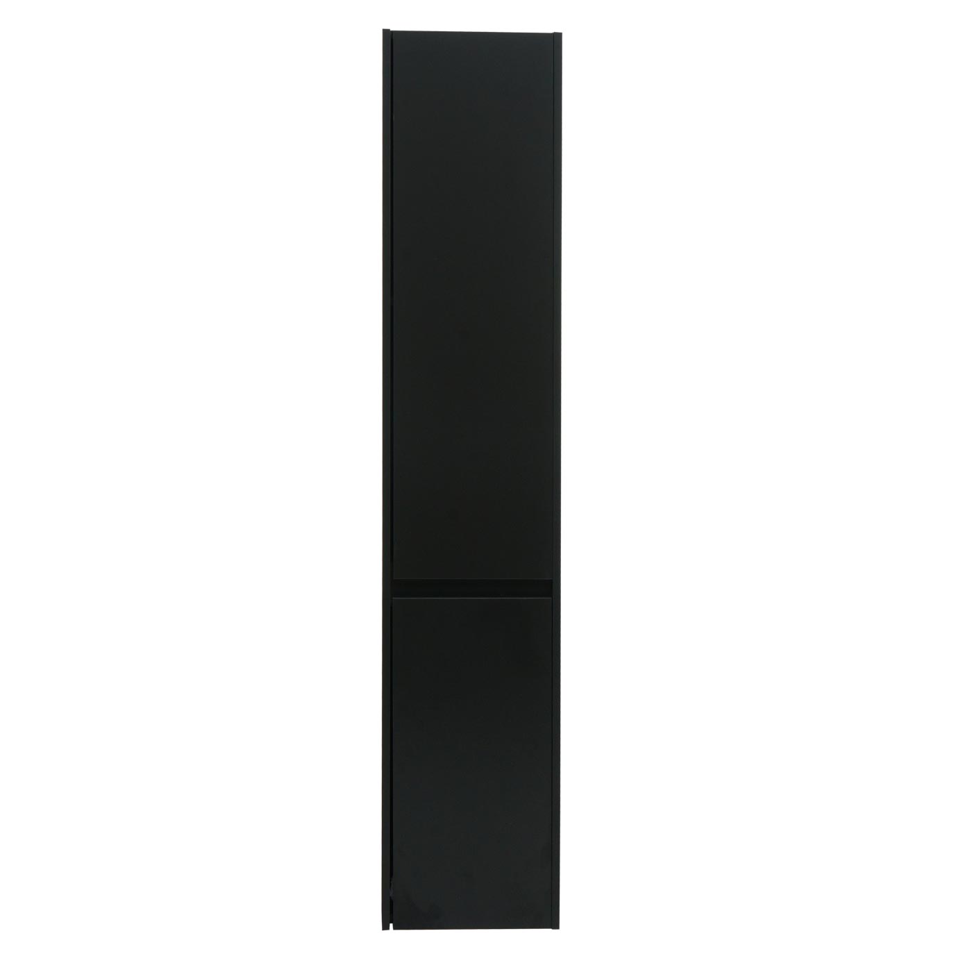 Wandkast MCW-L86, badkamermeubel highboard hoge kast, MVG melamine 2 deuren 3 vakken 160x33cm ~ zwart