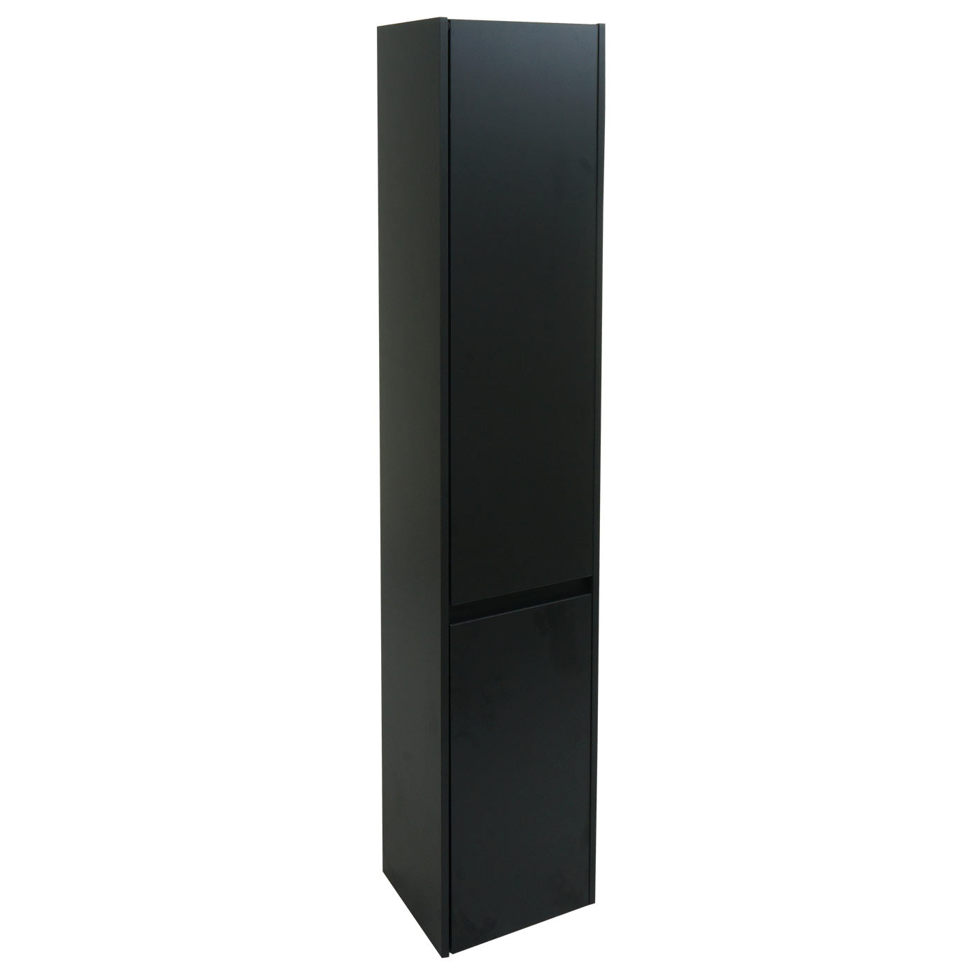 Wandkast MCW-L86, badkamermeubel highboard hoge kast, MVG melamine 2 deuren 3 vakken 160x33cm ~ zwart