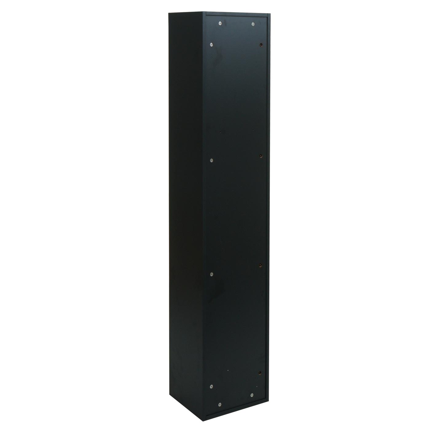 Wandkast MCW-L86, badkamermeubel highboard hoge kast, MVG melamine 2 deuren 3 vakken 160x33cm ~ zwart
