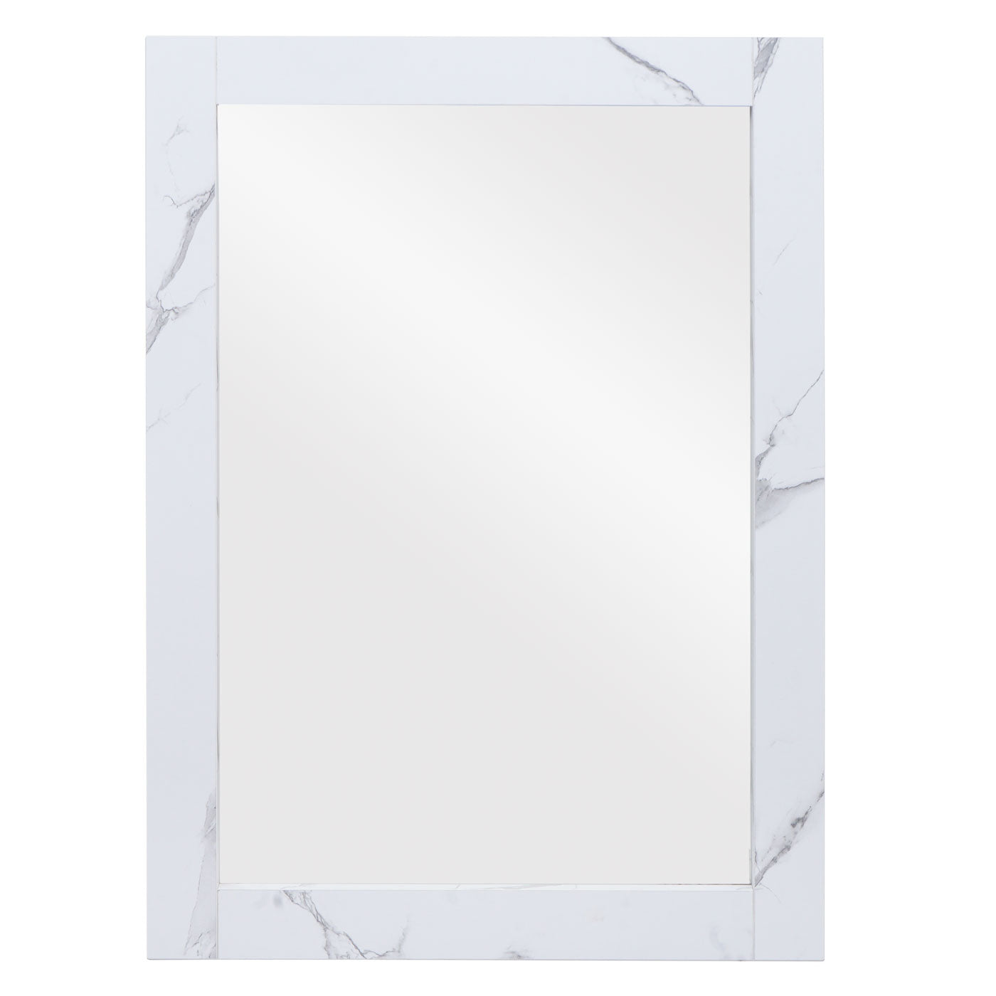 Badkamerset MCW-L86, wastafel wandspiegel wandmeubel wastafel, MVG gemelamineerd ~ marmer-look wit