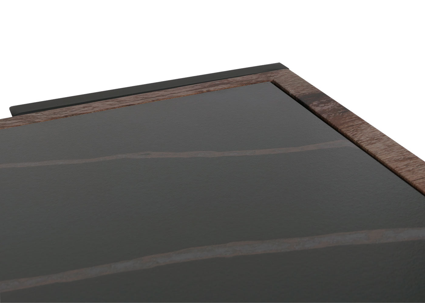 Salontafel MCW-L89, banktafel woonkamertafel, ijzer 43x120x64cm gesinterde steen marmer look zwart hout donkerbruin