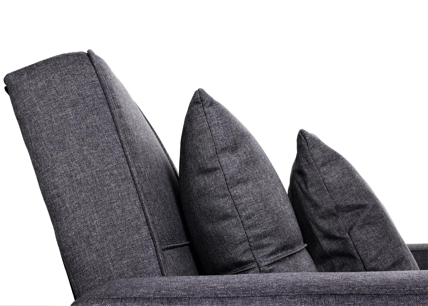 MCW-L90 fauteuil slaapbank, inklapbare fauteuil slaapbank logeerbed, ligvlak 197x103cm stof/textiel ~ donkergrijs