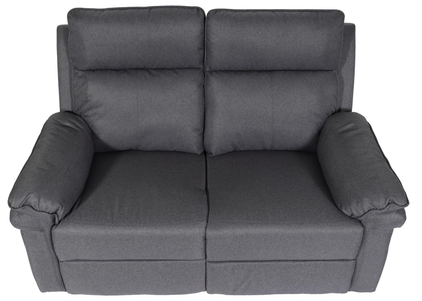 2-zits bioscoopfauteuil MCW-L94, relaxfauteuil TV-fauteuil bank, verstelbare armleuning nosag-vering stof/textiel ~ donkergrijs