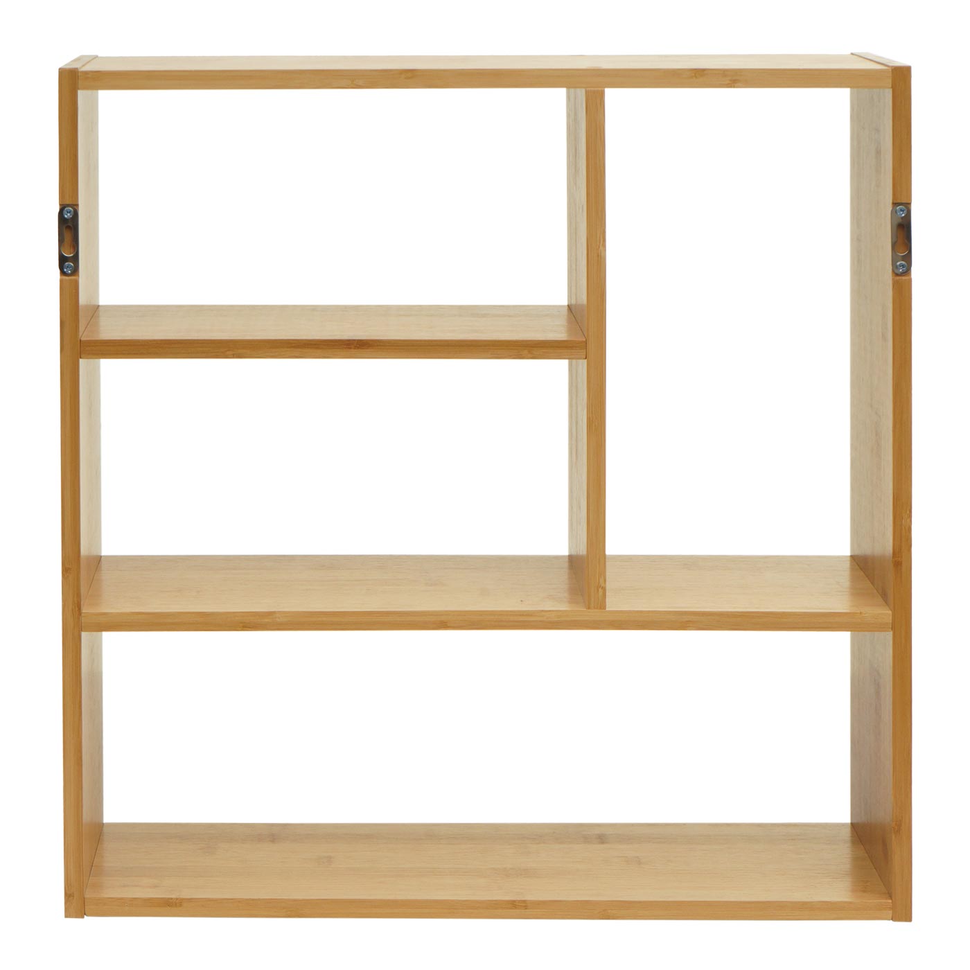 Wandplank MCW-M22, hangplank Drijvende plank met 4 vakken, bamboe 50x50x15cm