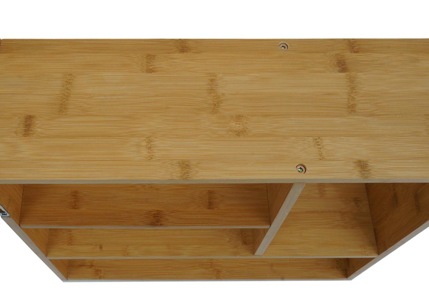 Wandplank MCW-M22, hangplank Drijvende plank met 4 vakken, bamboe 50x50x15cm