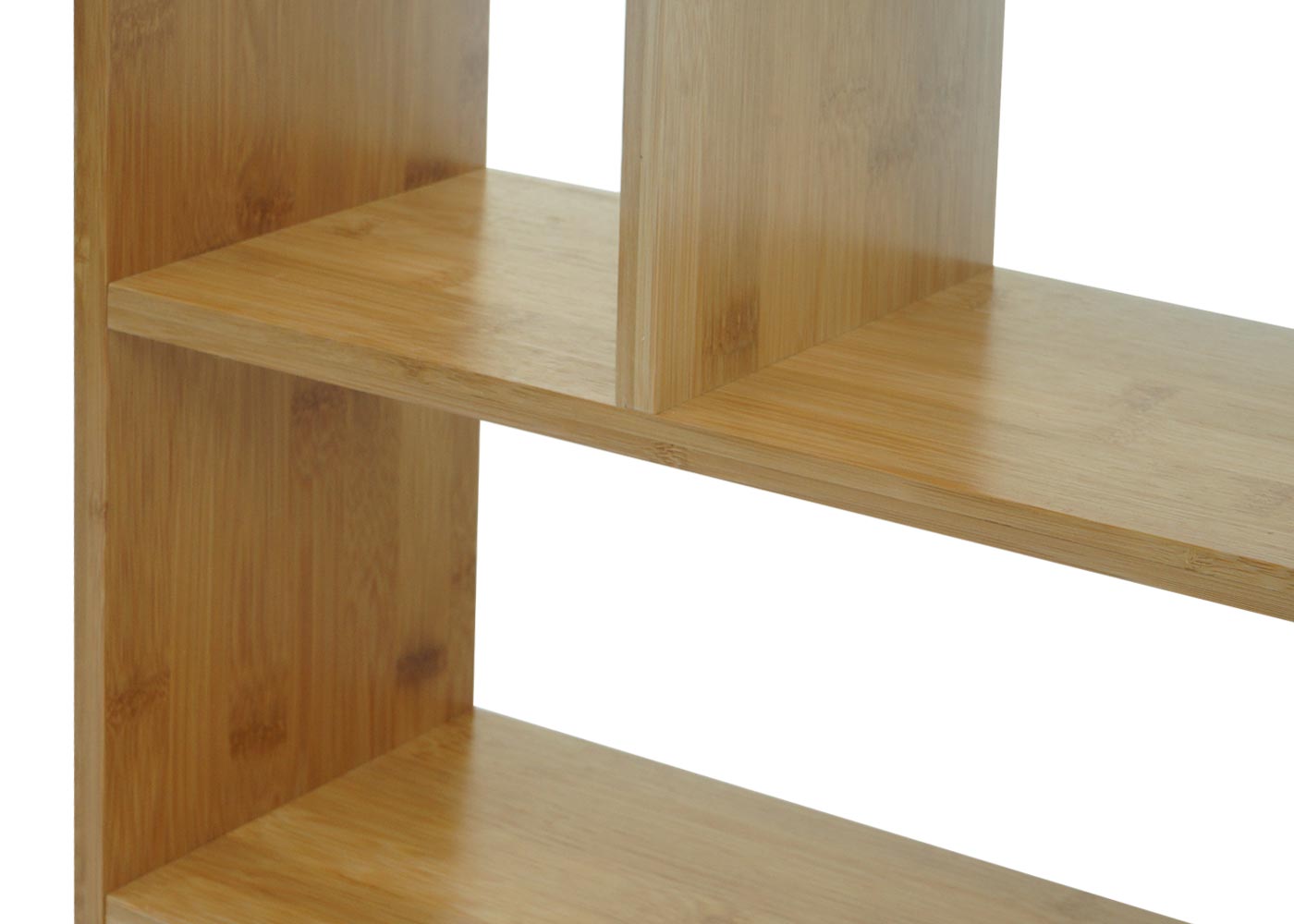 Wandplank MCW-M22, hangplank Drijvende plank met 4 vakken, bamboe 50x50x15cm