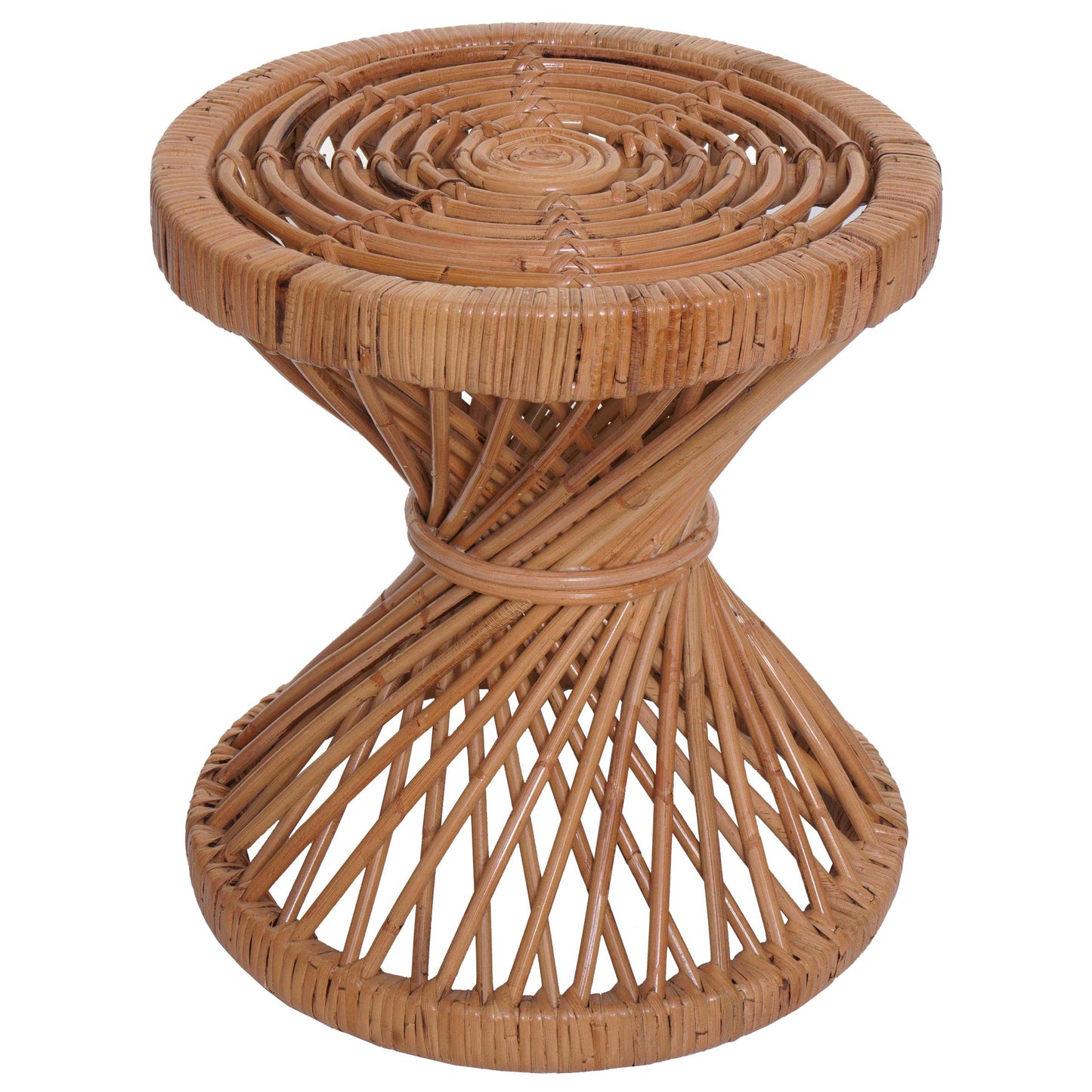 Bijzettafel MCW-M31, bloementafel rotan salontafel, rond 43x38x38cm, naturel Kubu rotan