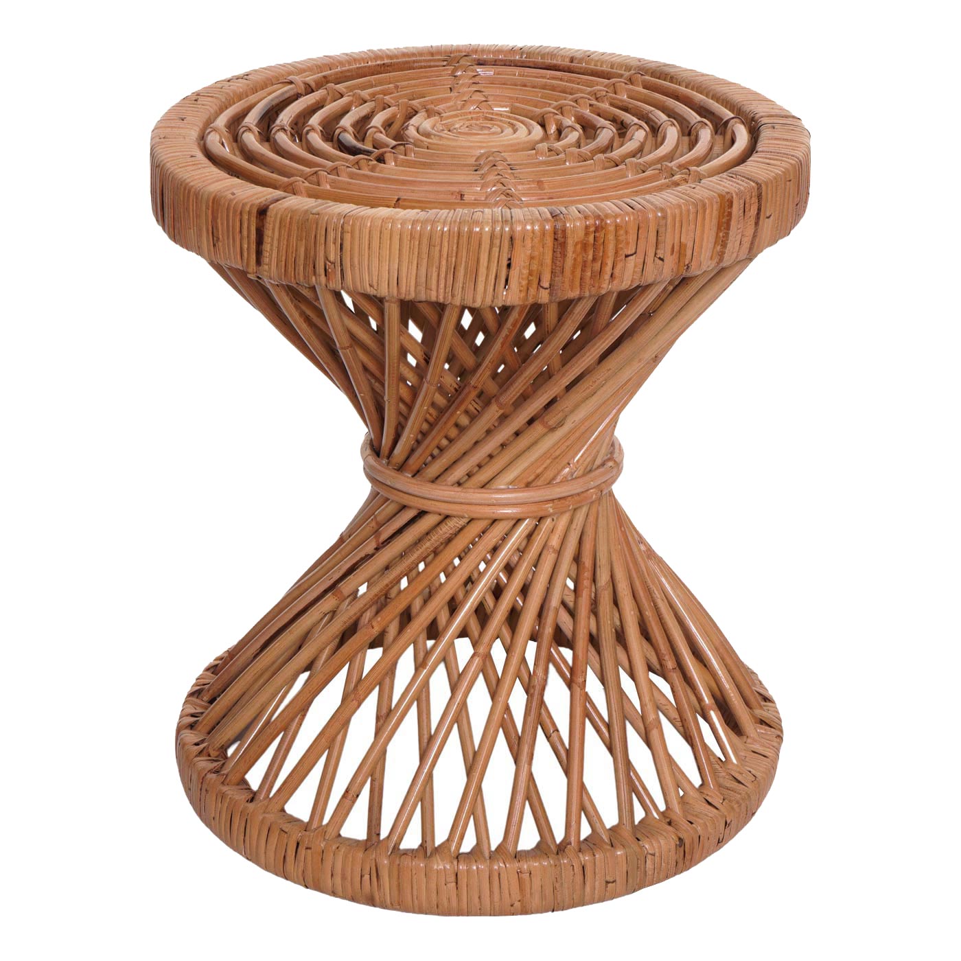Bijzettafel MCW-M31, bloementafel rotan salontafel, rond 43x38x38cm, naturel Kubu rotan
