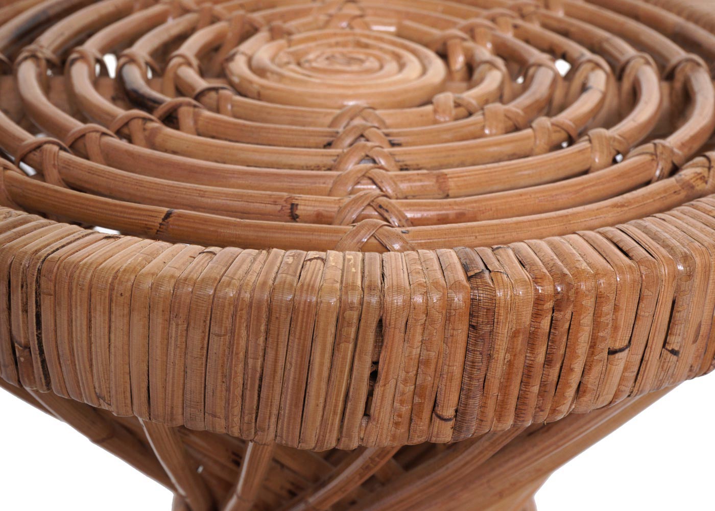 Bijzettafel MCW-M31, bloementafel rotan salontafel, rond 43x38x38cm, naturel Kubu rotan