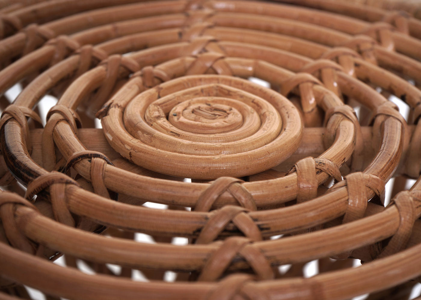 Bijzettafel MCW-M31, bloementafel rotan salontafel, rond 43x38x38cm, naturel Kubu rotan
