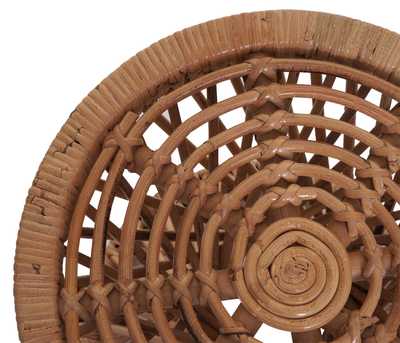 Bijzettafel MCW-M31, bloementafel rotan salontafel, rond 43x38x38cm, naturel Kubu rotan