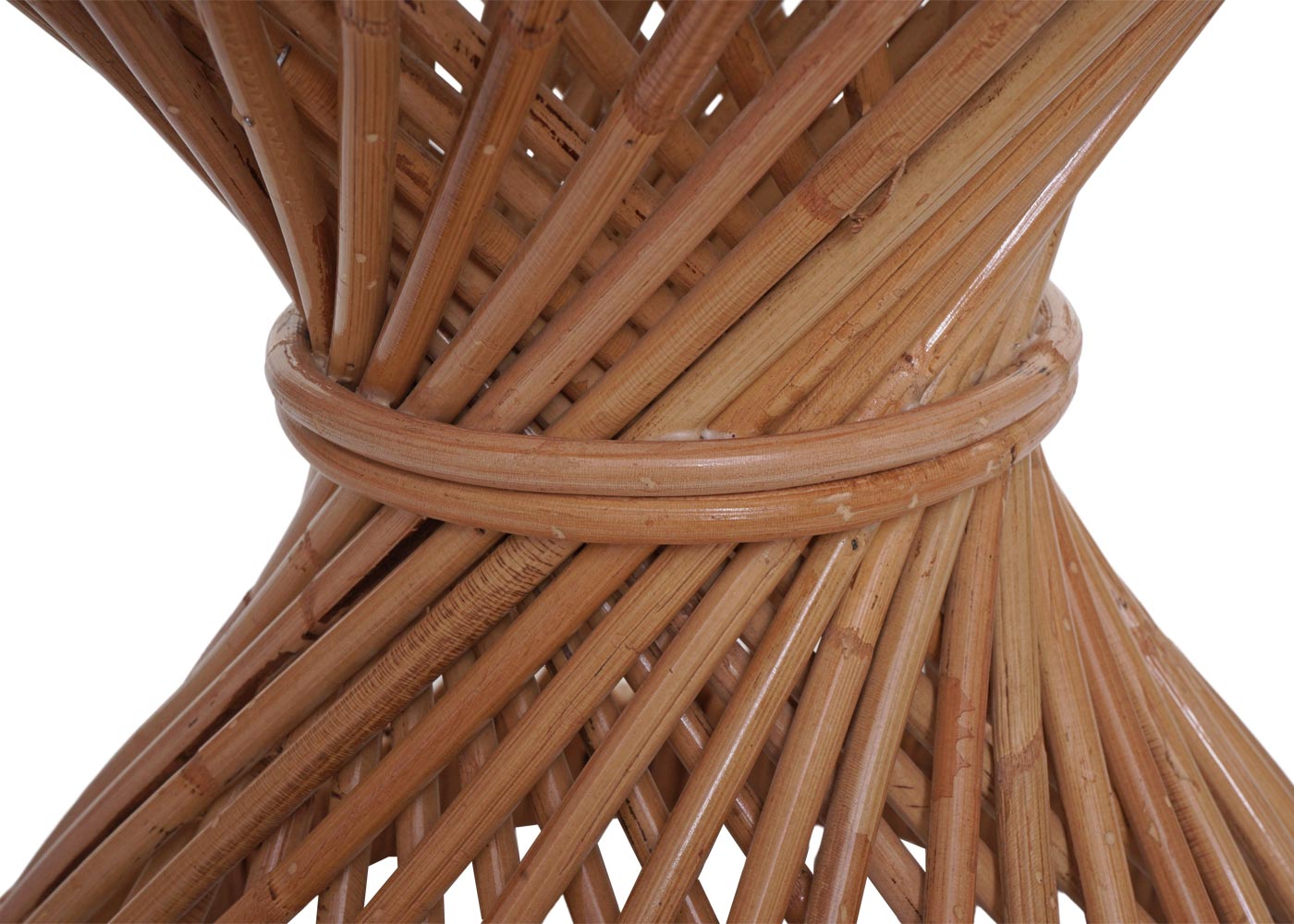 Bijzettafel MCW-M31, bloementafel rotan salontafel, rond 43x38x38cm, naturel Kubu rotan