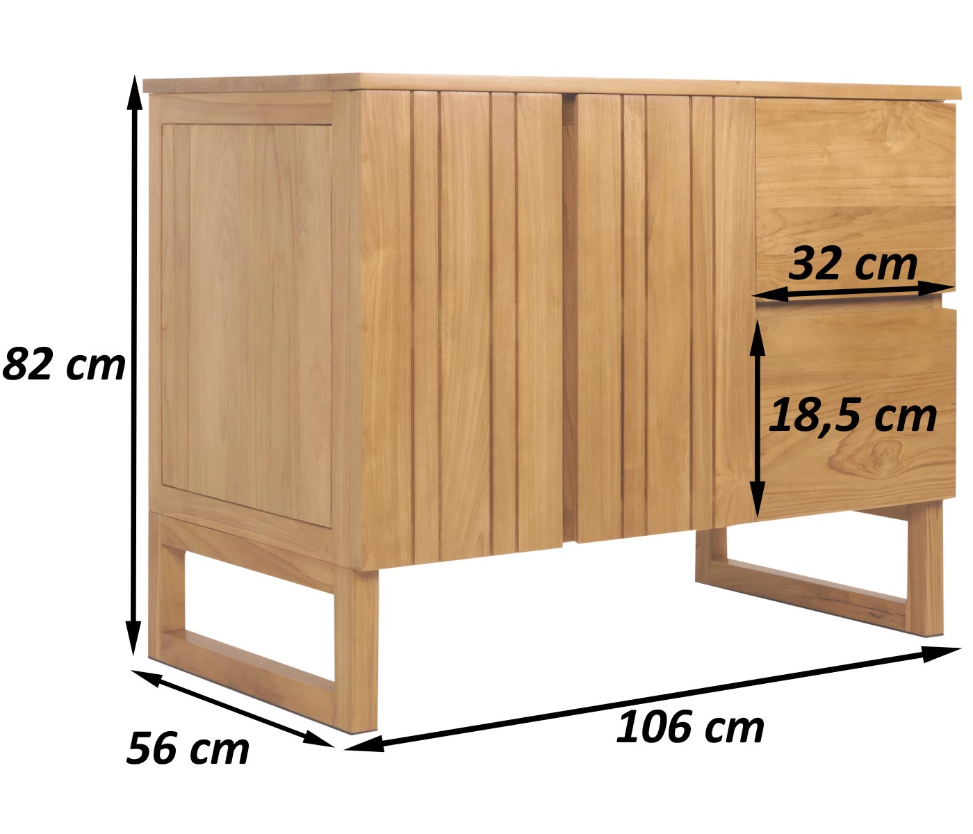 Teak badkamerset MCW-M72, wastafel hoge kast wandplank wandspiegel wastafel, hoogwaardige B-kwaliteit teakhout