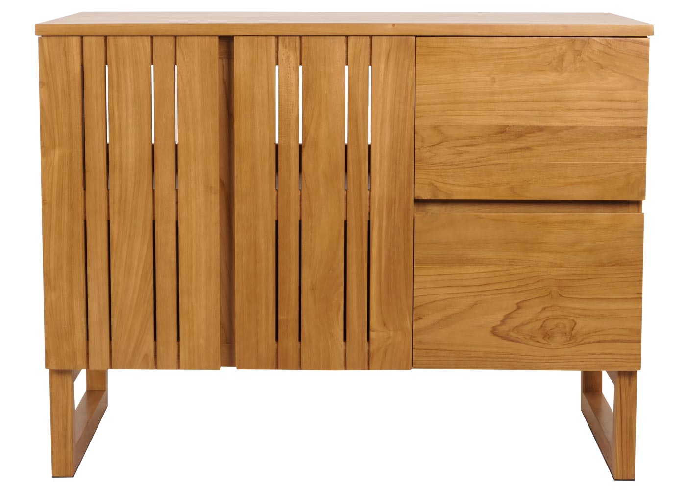 Teak badkamerset MCW-M72, wastafel hoge kast wandplank wandspiegel wastafel, hoogwaardige B-kwaliteit teakhout