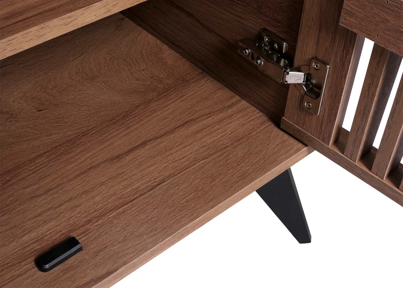 TV-rek MCW-M45, TV-tafel lowboard kast, 3D design opbergvakken 55x166x41cm, bruin