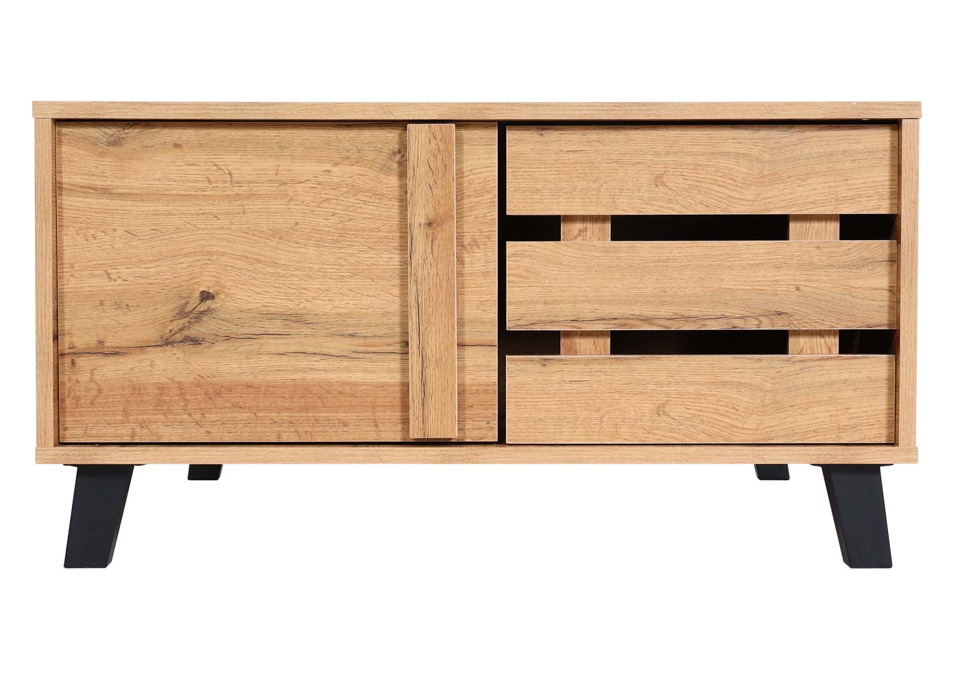 Salontafel MCW-M46, woonkamertafel sofatafel bijzettafel, 2 opbergvakken 43x81x81cm, natuurlijke kleur