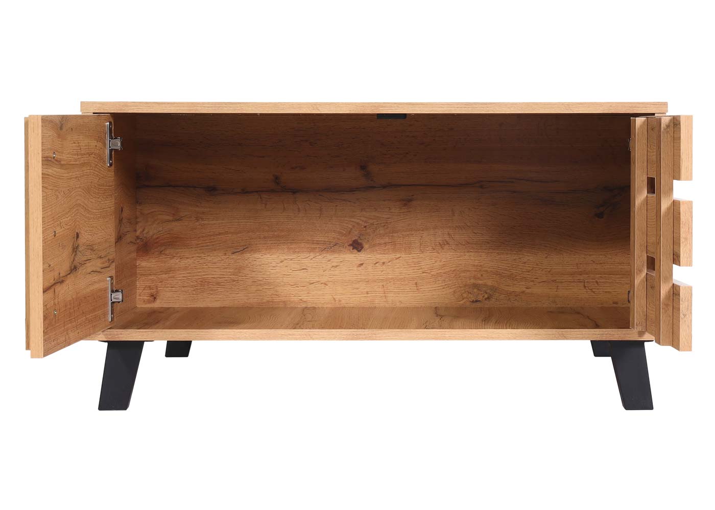 Salontafel MCW-M46, woonkamertafel sofatafel bijzettafel, 2 opbergvakken 43x81x81cm, natuurlijke kleur