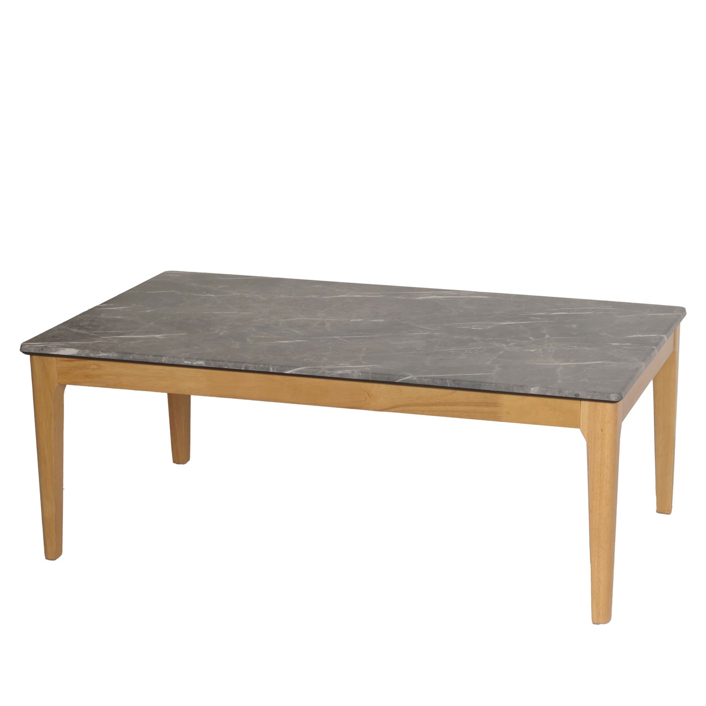 Salontafel MCW-M55, bijzettafel sofatafel, massief hout HDF laminaat melamine 46x120x70cm, marmeren/steen look lichte poten