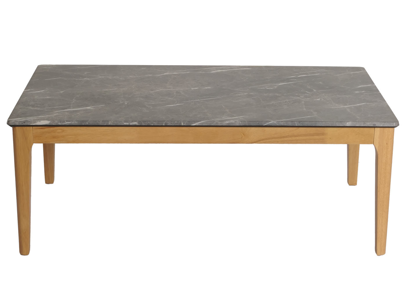 Salontafel MCW-M55, bijzettafel sofatafel, massief hout HDF laminaat melamine 46x120x70cm, marmeren/steen look lichte poten