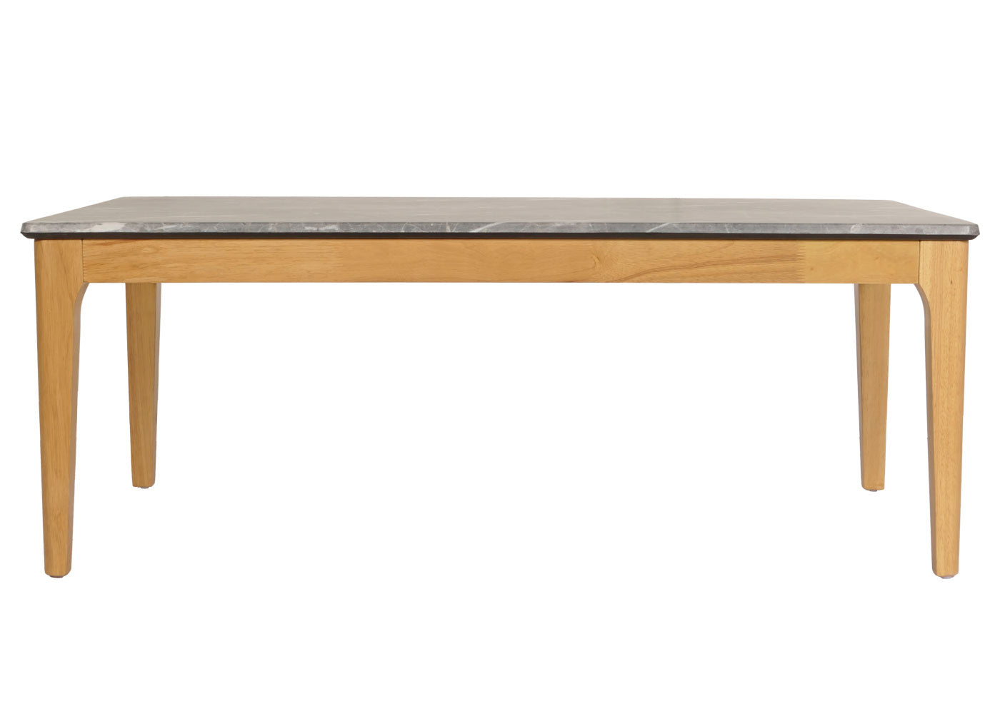 Salontafel MCW-M55, bijzettafel sofatafel, massief hout HDF laminaat melamine 46x120x70cm, marmeren/steen look lichte poten