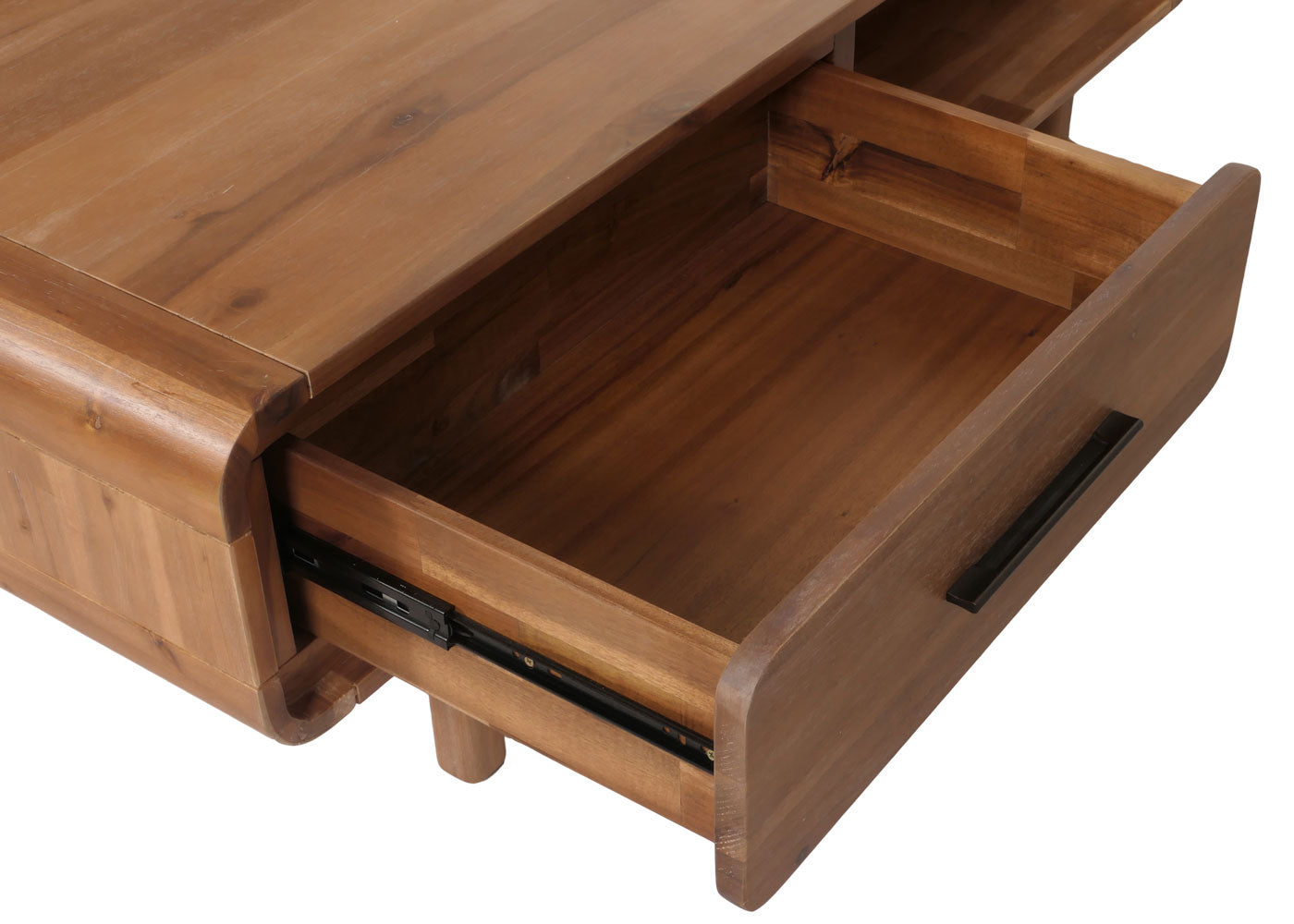 Salontafel MCW-M47, woonkamertafel bijzettafel sofatafel, lade, acacia massief hout gebeitst 44x125x60cm 25kg