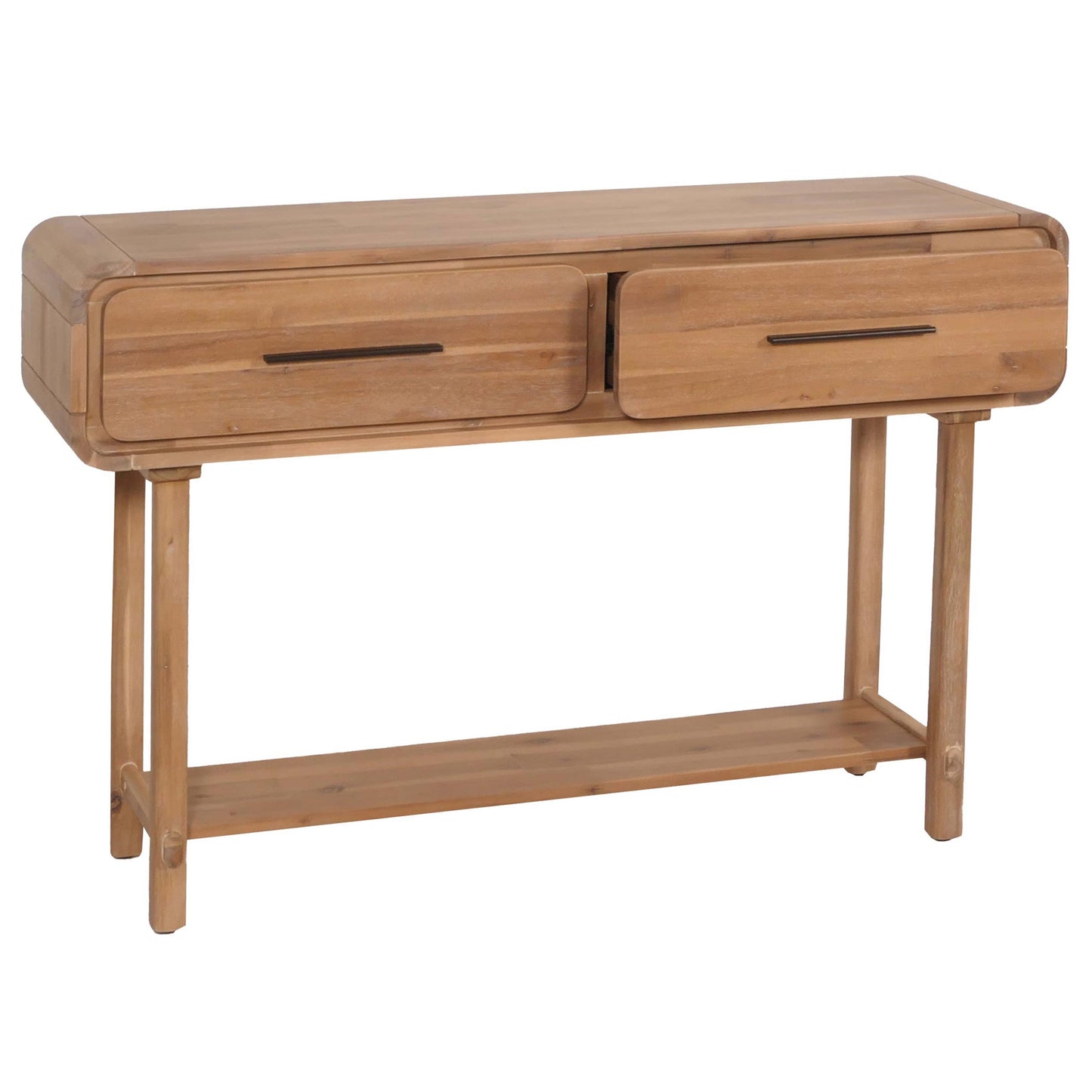 Console tafel MCW-M47, telefoontafel bijzettafel opbergtafel, lade, acacia massief hout gebeitst 80x120x35cm 22kg