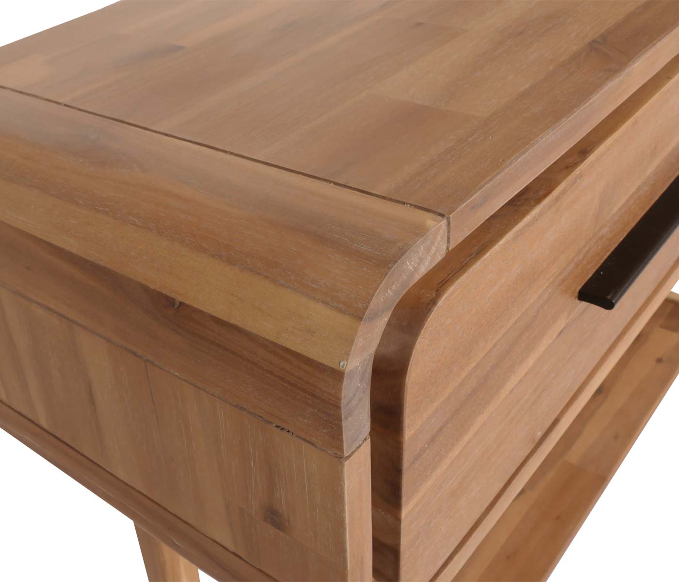 Console tafel MCW-M47, telefoontafel bijzettafel opbergtafel, lade, acacia massief hout gebeitst 80x120x35cm 22kg