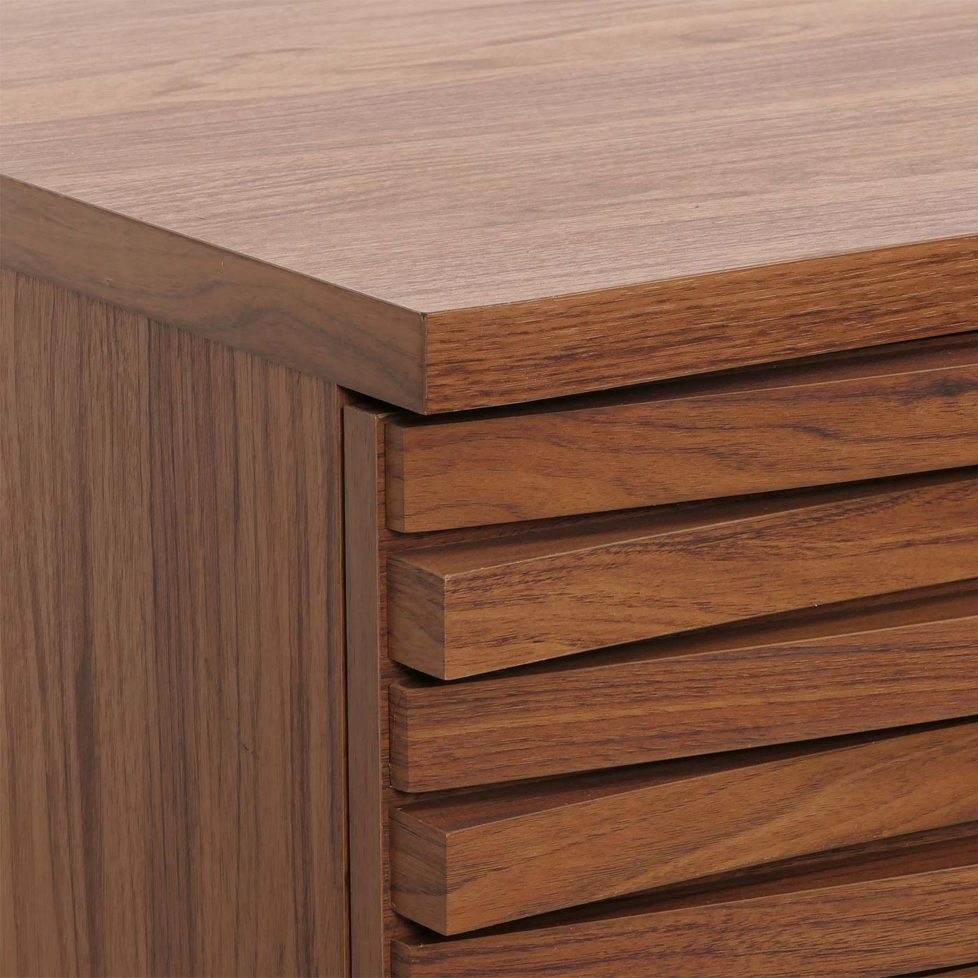 Salontafel MCW-M49, woonkamer tafel, 3D design 2 laden massief hout mango metaal 46x110x55cm ~ walnoot look