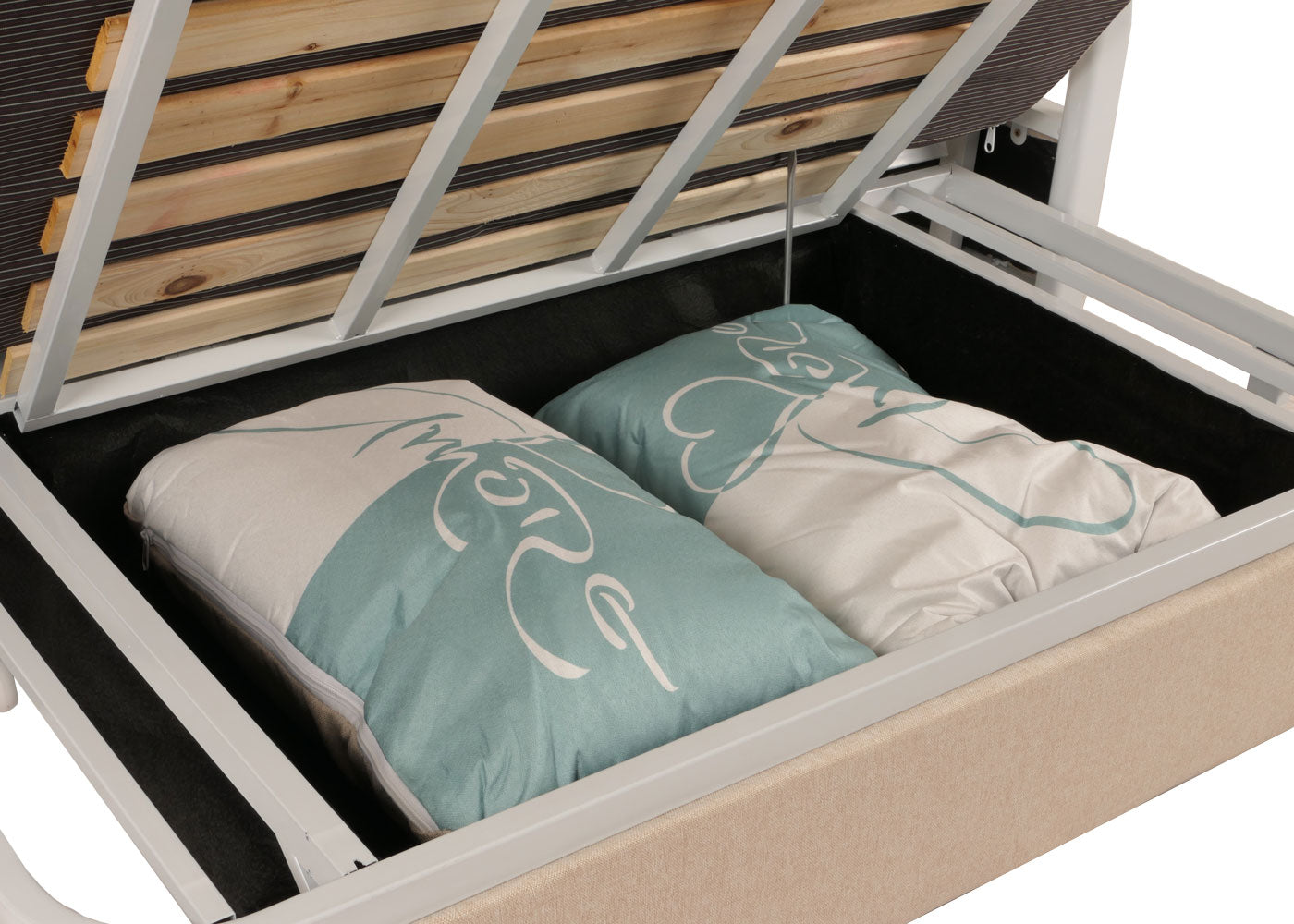 Slaapbank MCW-M83, slaapbank bank, slaapfunctie bedstee ligoppervlak, 130x185cm ~ stof/textiel beige