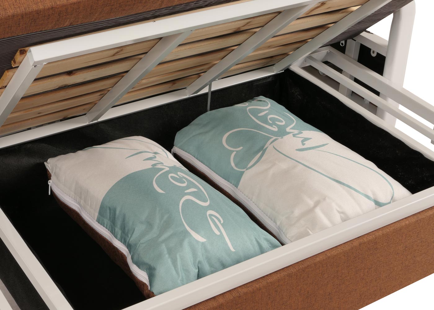 Slaapbank MCW-M83, slaapbank bank, slaapfunctie bedstee ligoppervlak, 130x185cm ~ stof/textiel bruin