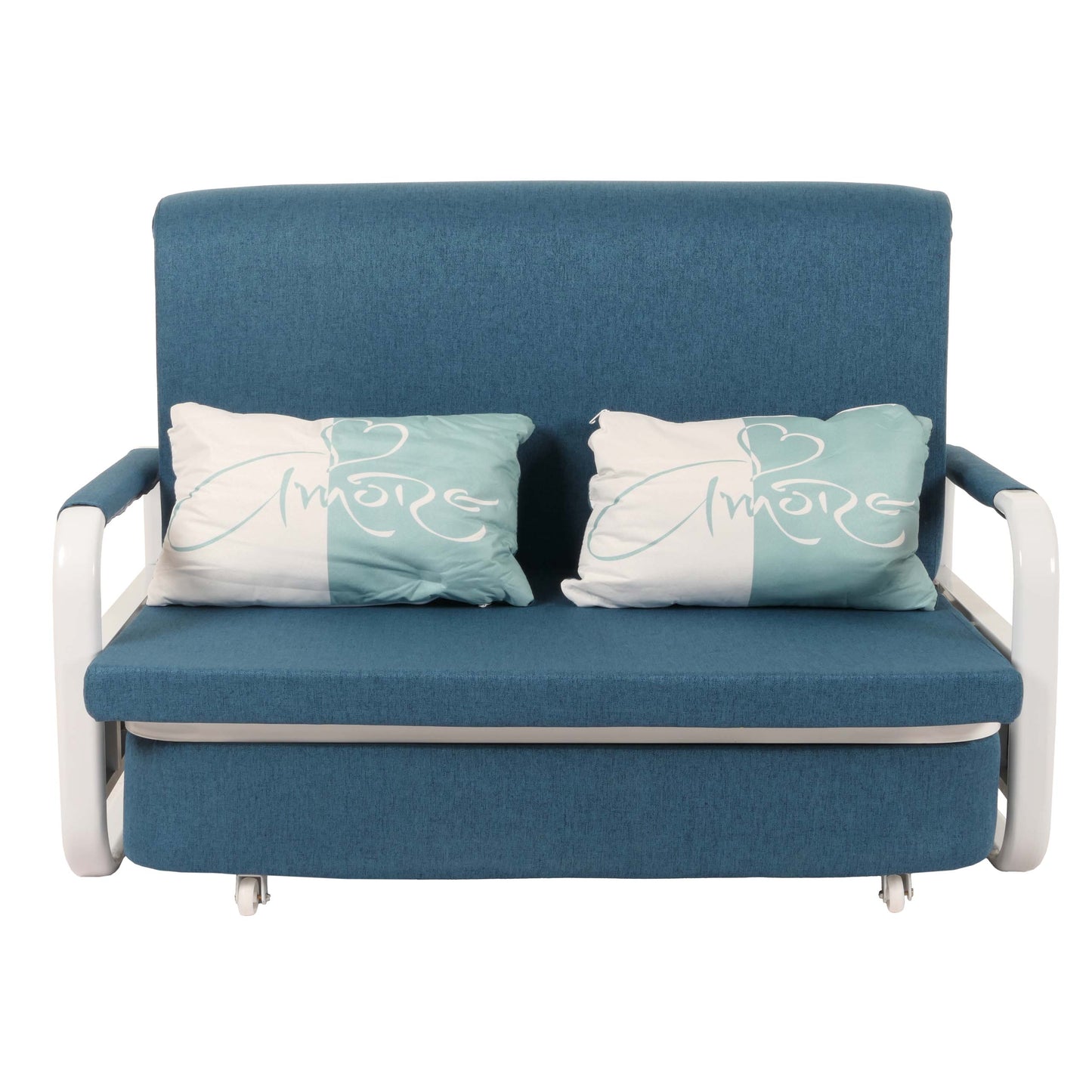 Slaapbank MCW-M83, slaapbank bank, slaapfunctie bedstee ligoppervlak, 130x185cm ~ stof/textiel donkerblauw