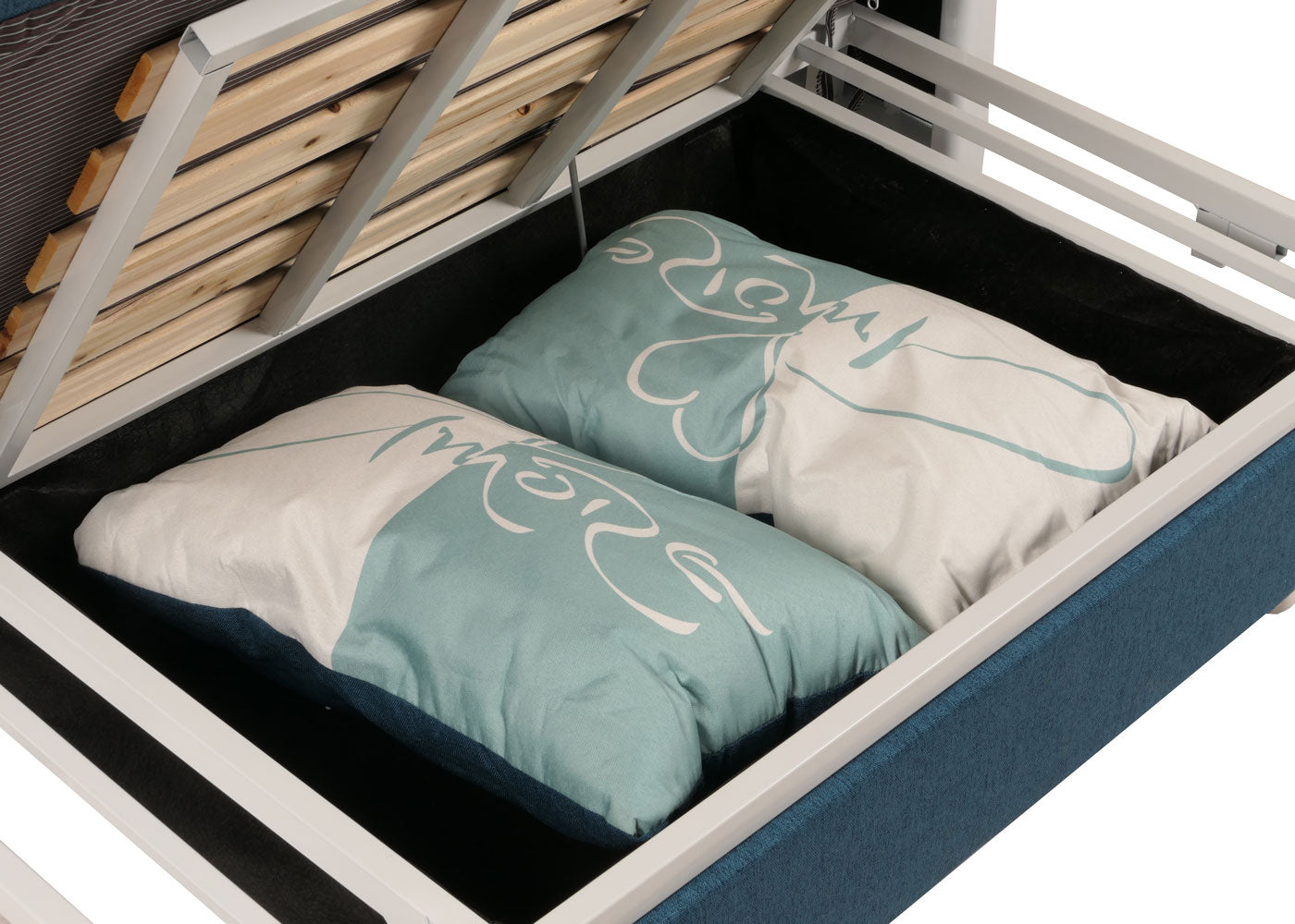 Slaapbank MCW-M83, slaapbank bank, slaapfunctie bedstee ligoppervlak, 130x185cm ~ stof/textiel donkerblauw