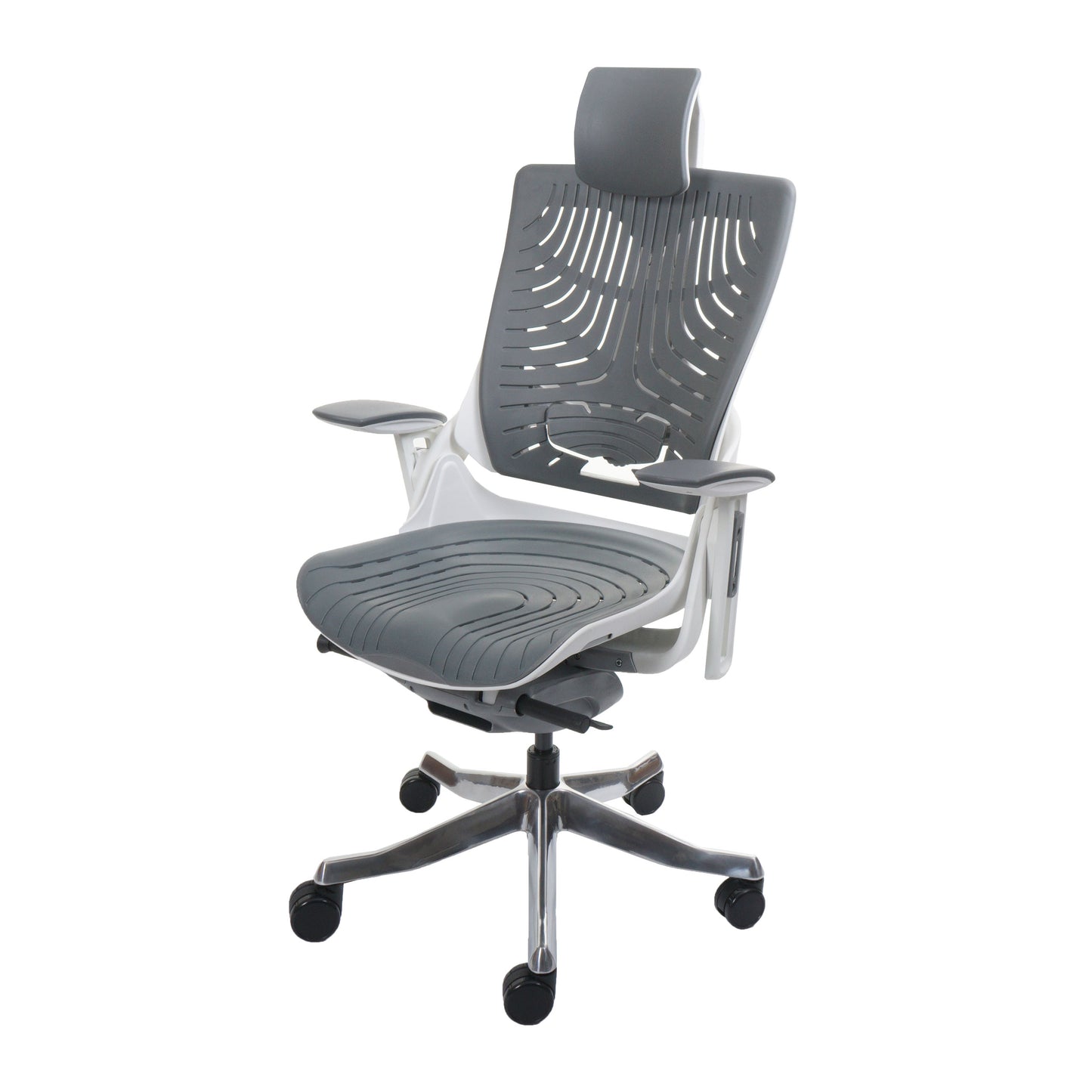 Bureaustoel MERRYFAIR Wau 2b, bureaustoel draaistoel, harde kuip, ergonomisch ~ grijs