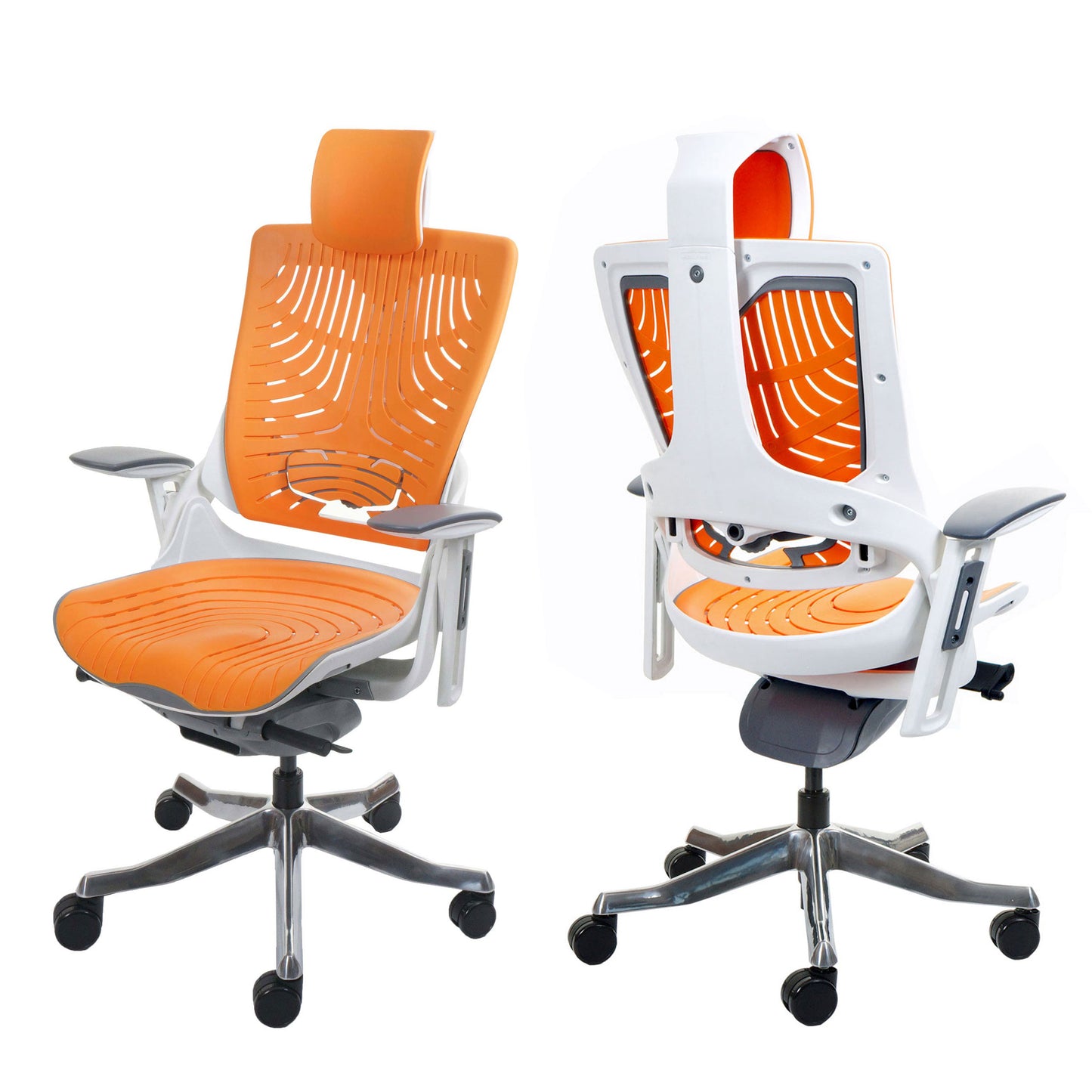 Bureaustoel MERRYFAIR Wau 2b, bureaustoel draaistoel, harde kuip, ergonomisch ~ oranje