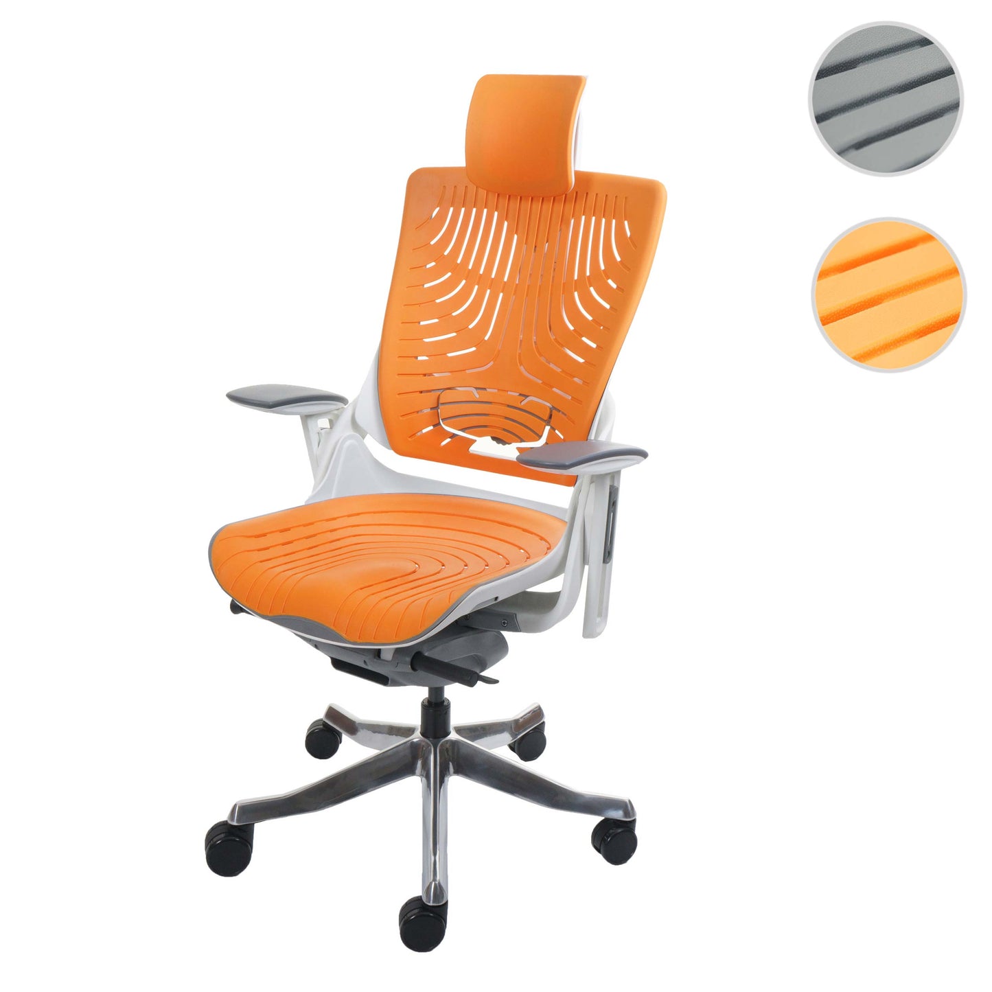 Bureaustoel MERRYFAIR Wau 2b, bureaustoel draaistoel, harde kuip, ergonomisch ~ oranje