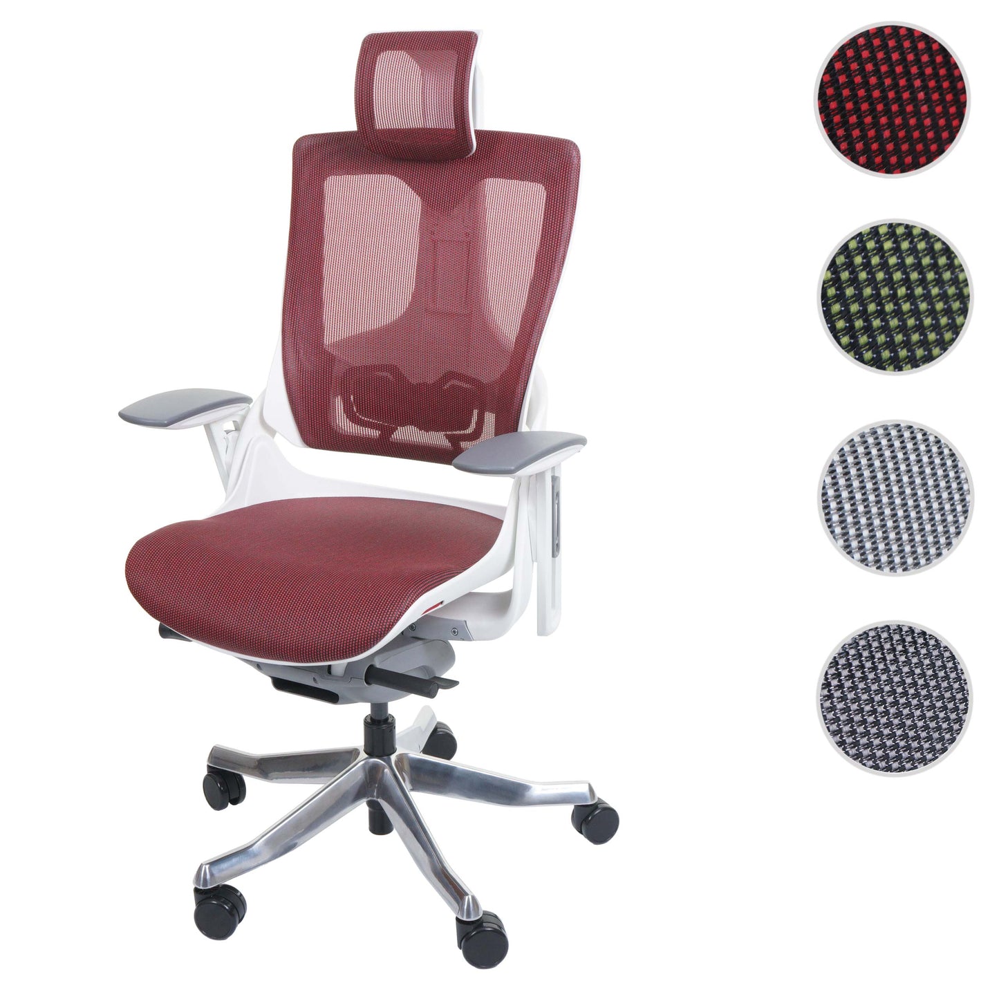 Bureaustoel MERRYFAIR Wau 2, bureaustoel draaistoel, bekleed/mesh, ergonomisch ~ rood