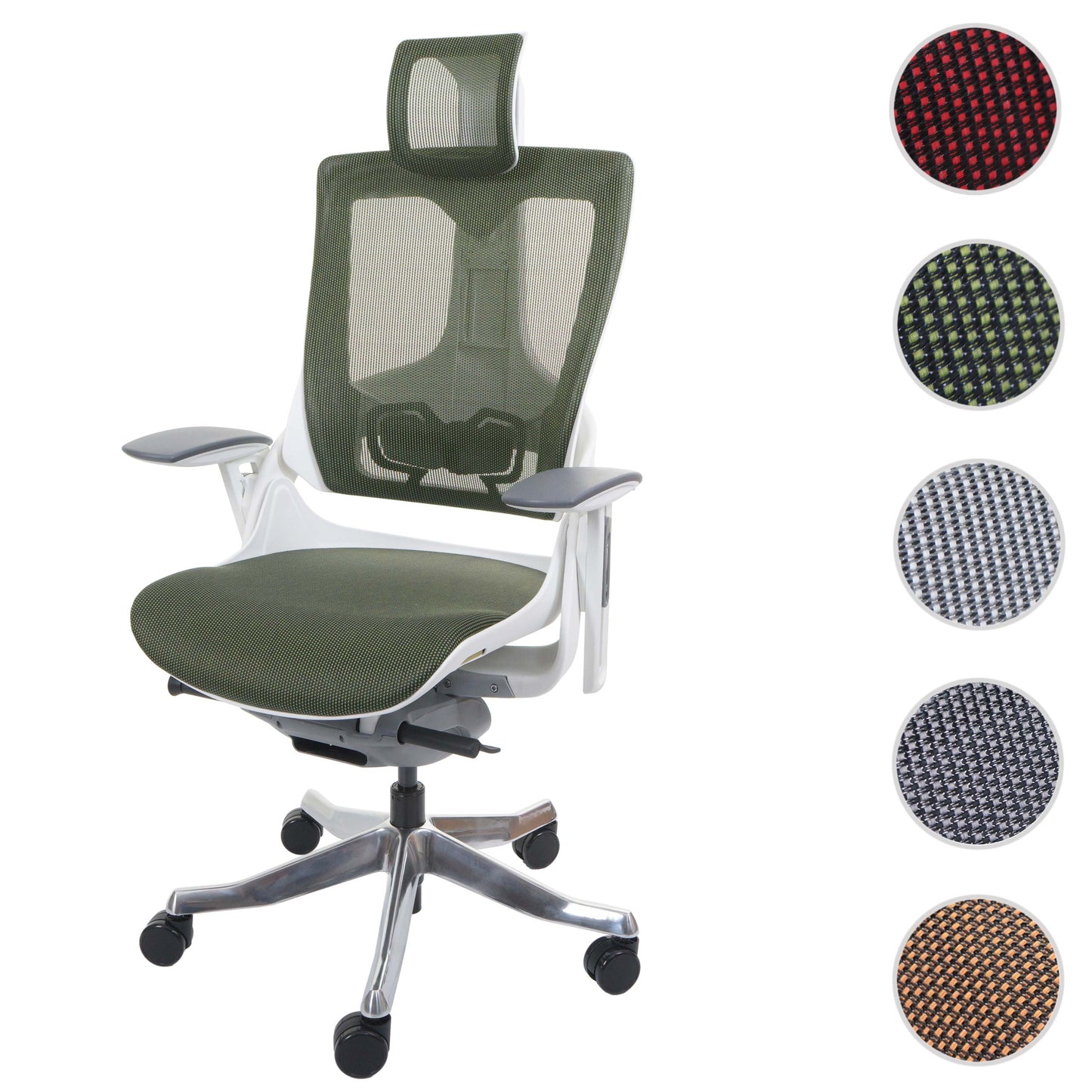 Bureaustoel MERRYFAIR Wau 2, bureaustoel draaistoel, bekleed/mesh, ergonomisch ~ groen