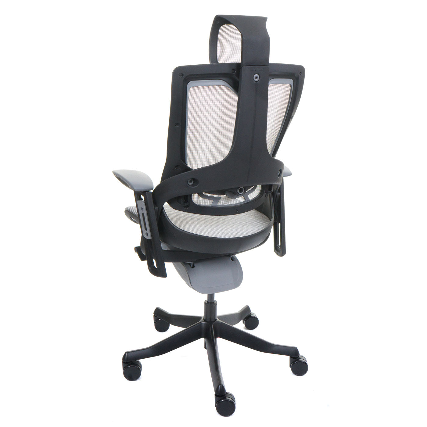 Bureaustoel MERRYFAIR Wau 2, bureaustoel draaistoel, bekleding/mesh, ergonomisch ~ wit-grijs, zwart frame