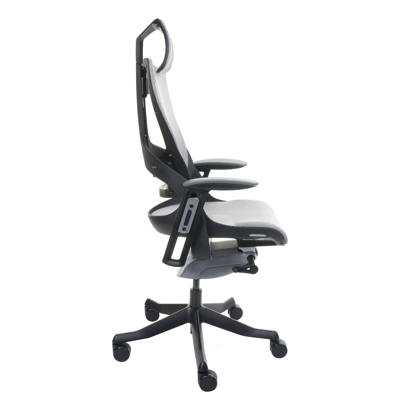 Bureaustoel MERRYFAIR Wau 2, bureaustoel draaistoel, bekleding/mesh, ergonomisch ~ wit-grijs, zwart frame