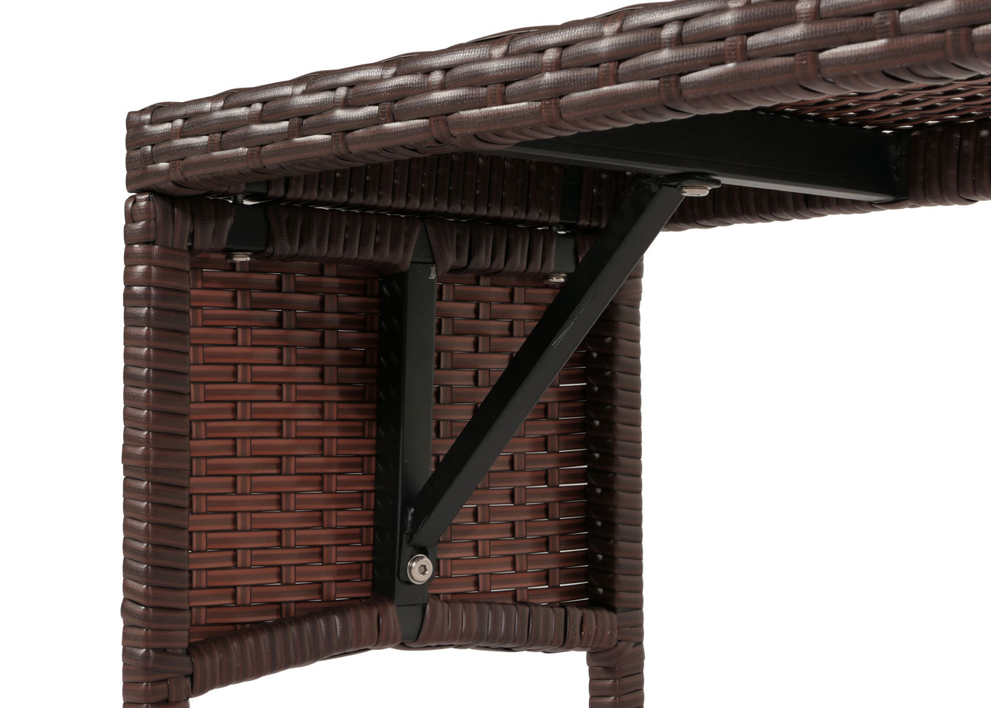 Poly rotan bank MCW-G16, tuinbank rotan bank, gastronomie 112cm ~ bruin, kussens crème