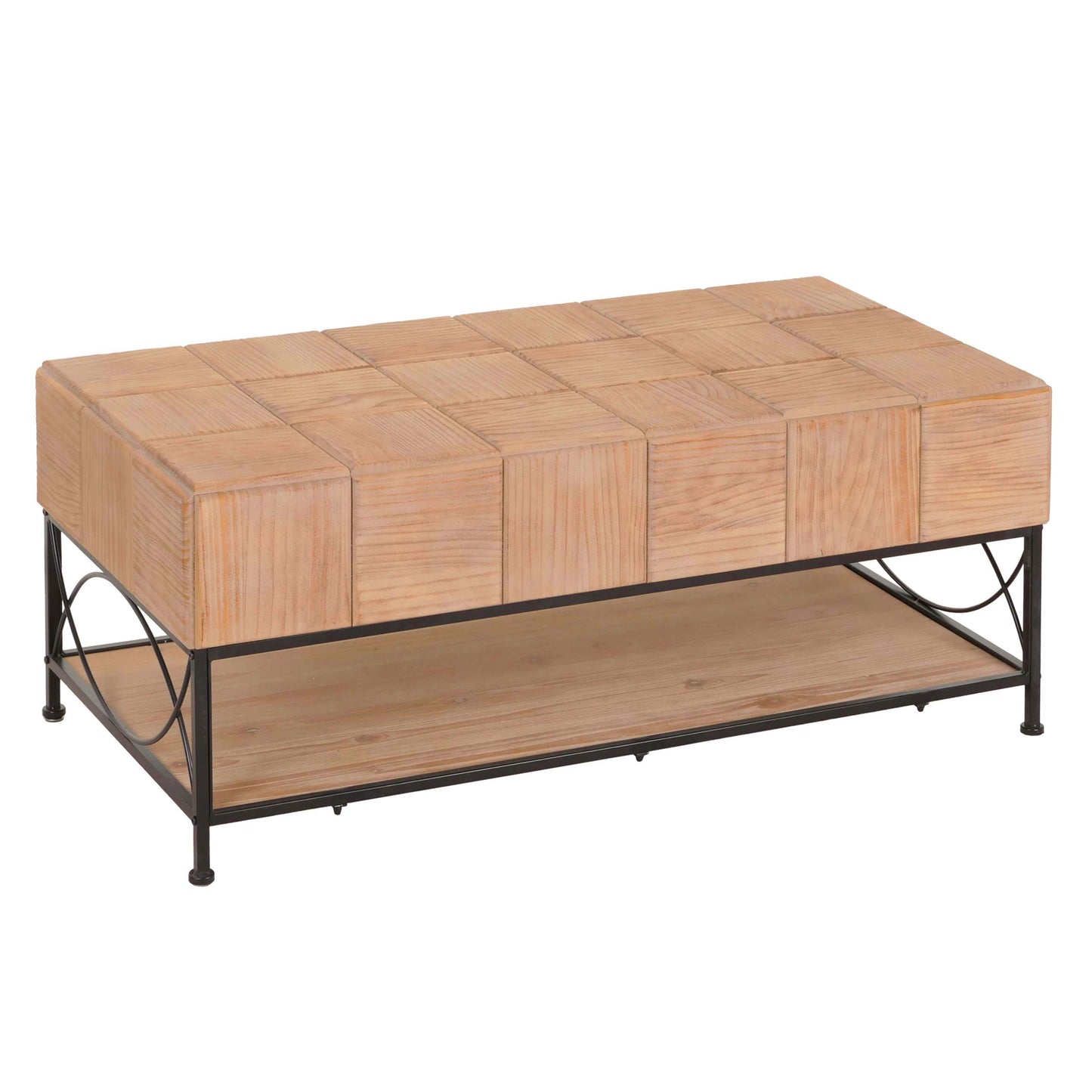 Salontafel MCW-N30, woonkamertafel sofatafel bijzettafel, plank massief hout MDF, 51x120x61cm